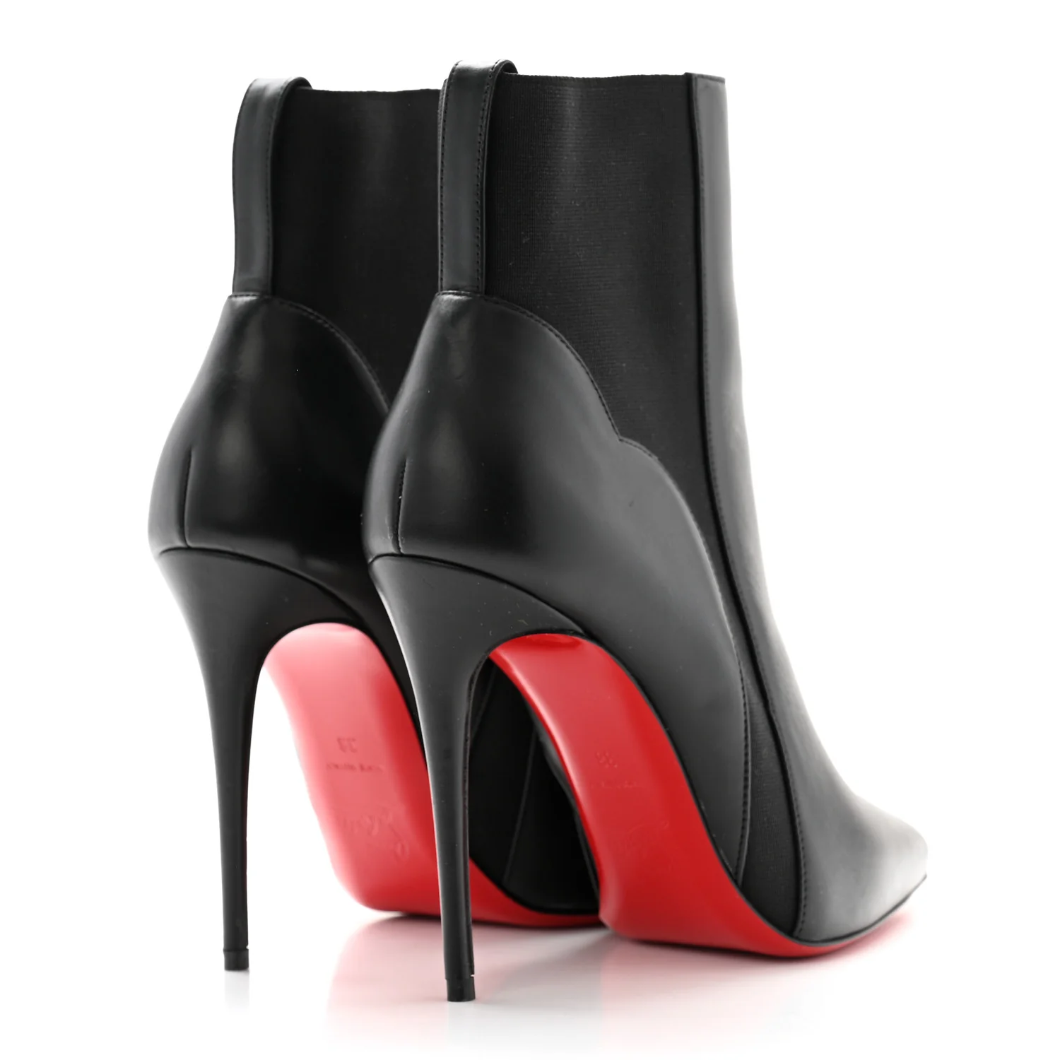 Calfskin Chelsea Chick 100 Stiletto Boots 38 Black