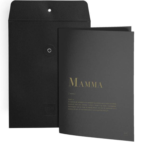 Kort brettet mamma 16,8x21,8 cm svart