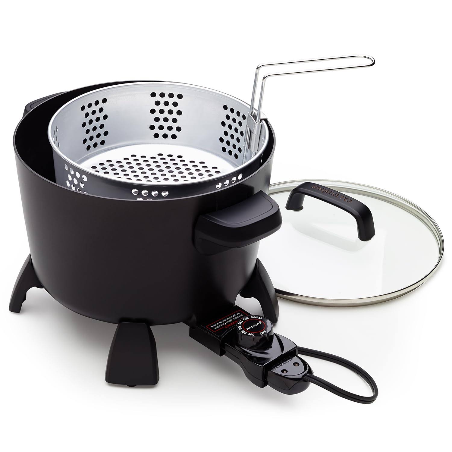 Presto Big Kettle Steamer Multi-Cooker, 8 Quart, Black