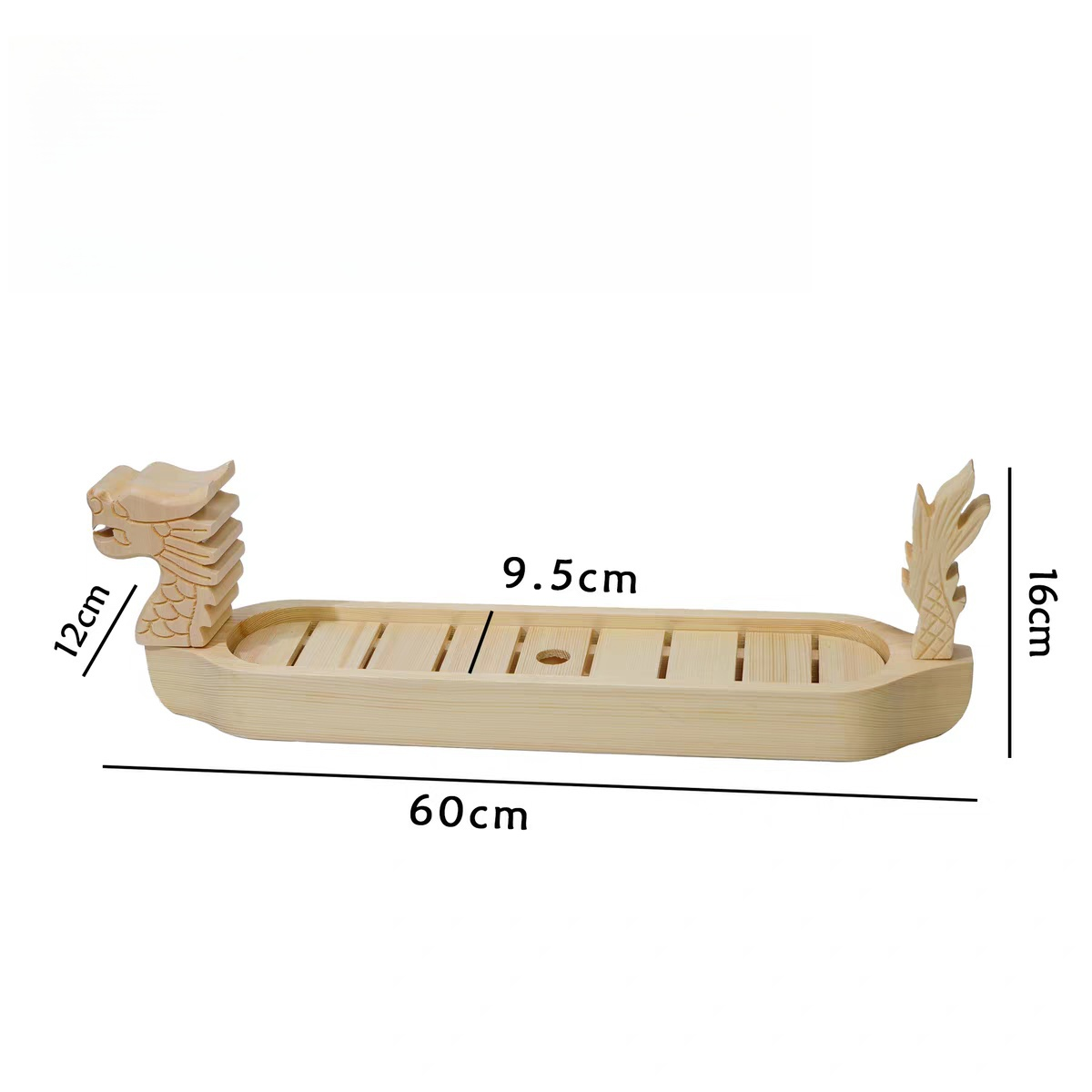 Wooden Sushi Boat Set Creative Dragon Carving Serving Plate for Sushi Lovers, Caterers and Giftware