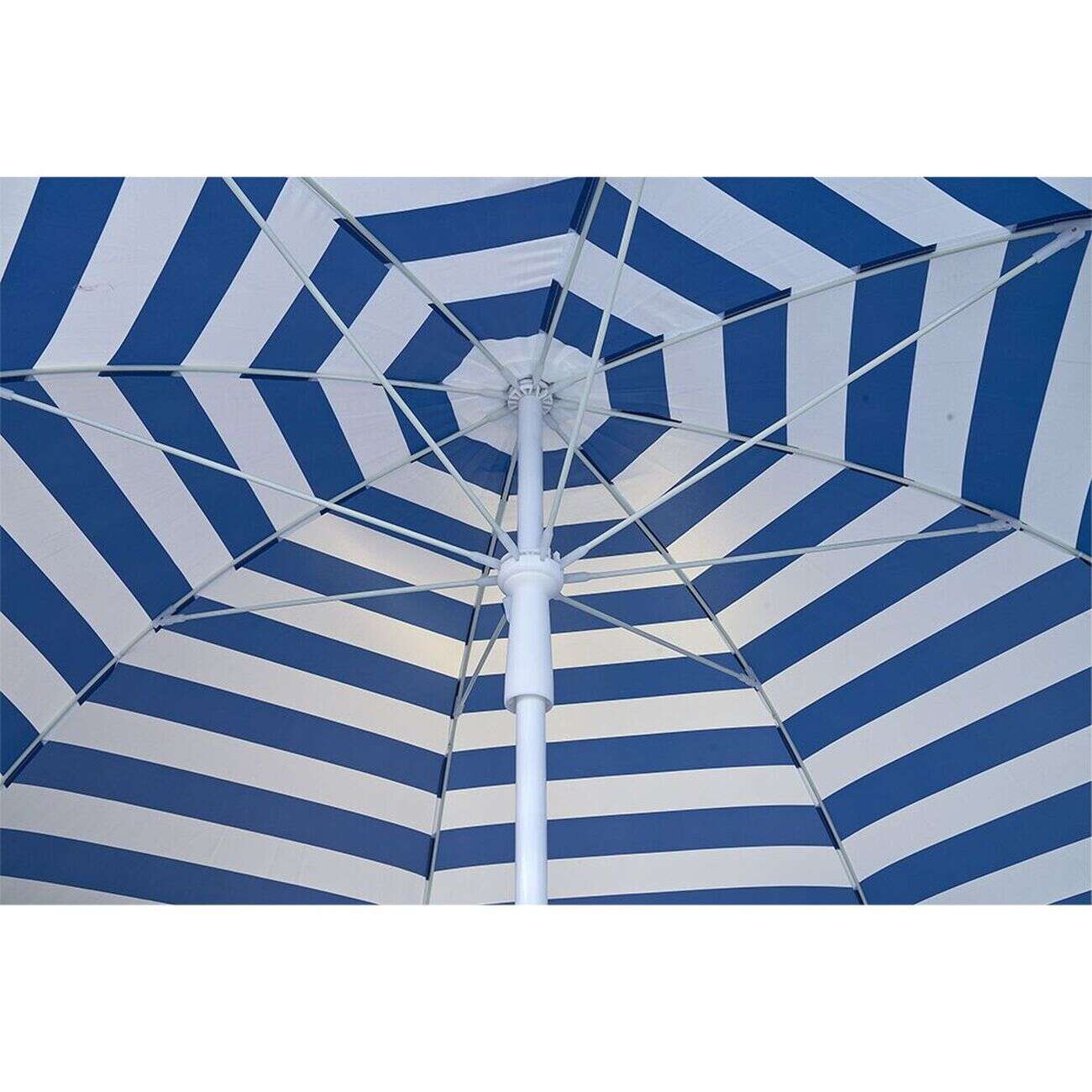 Parasol de plage rayé à rideaux Ø200xH210cm