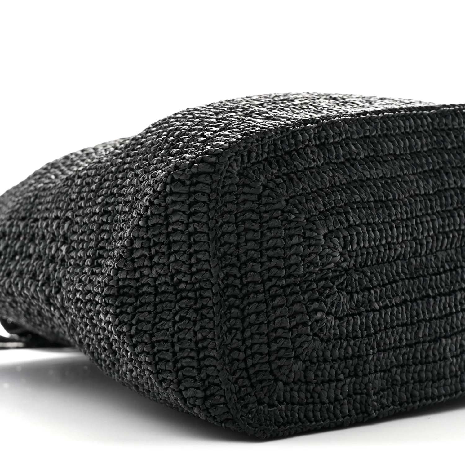 Raffia Monogram Le 5 A 7 Medium Tote Black