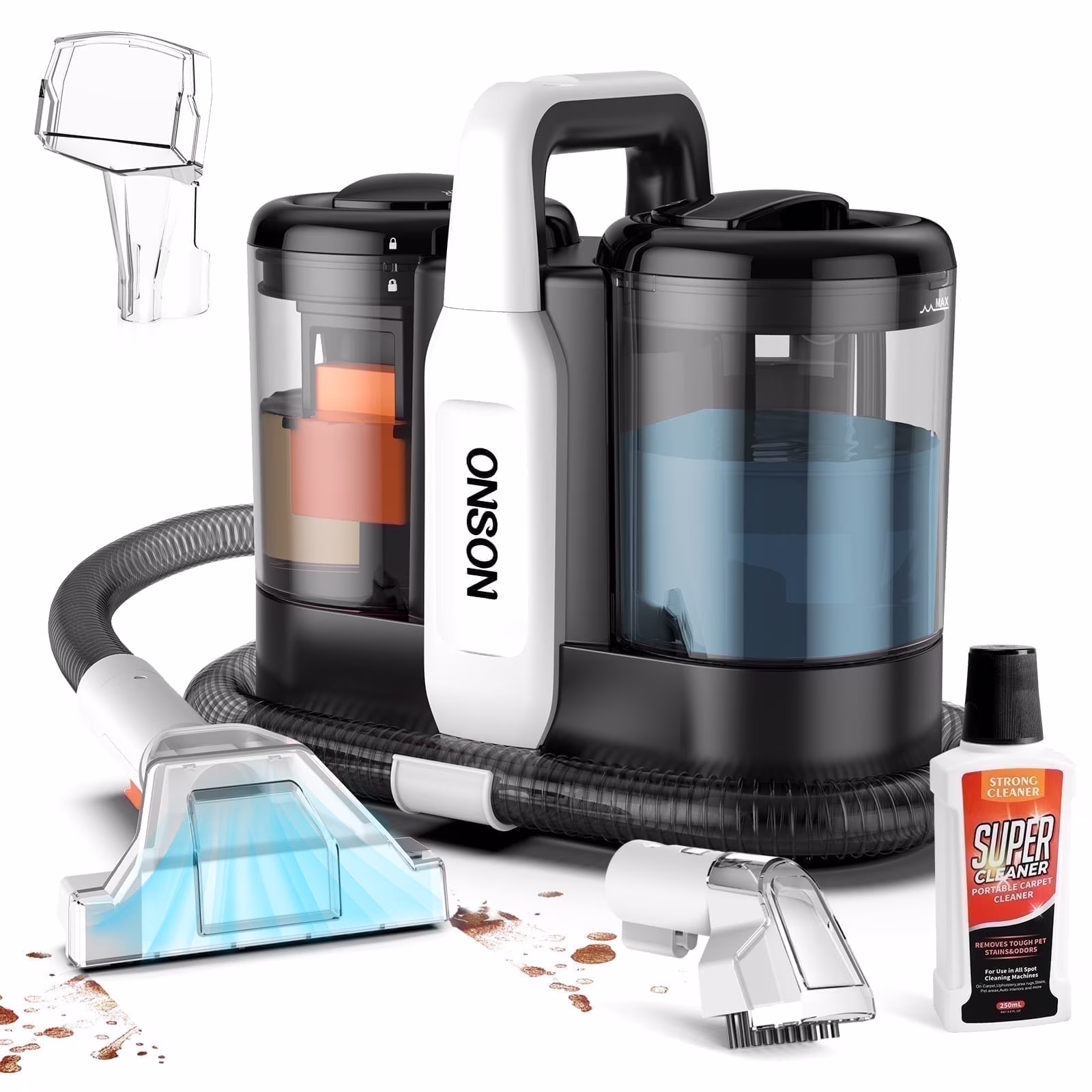 Portable Carpet Cleaner Machine, Upholstery Spot Vacuum Cleaner, White(Single)