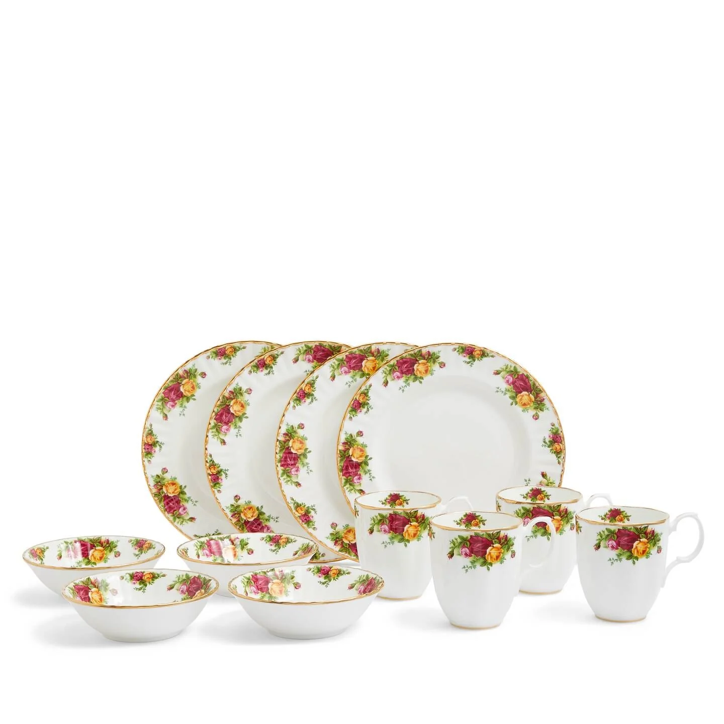 Old Country Roses Breakfast Set, 12 Pieces