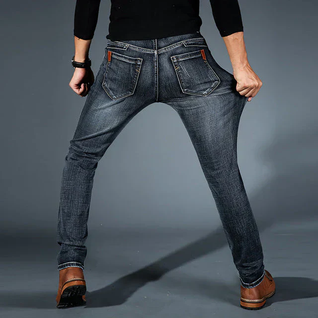 Jeans fuselés extensibles 4 directions de qualité supérieure pour hommes