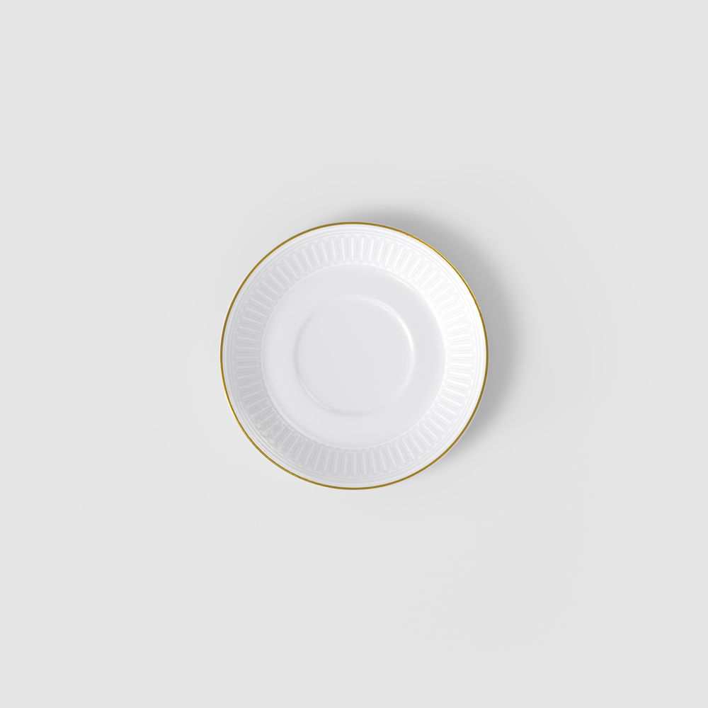 Chateau Septfontaines Espresso cup saucer - White, 5'', Premium Bone Porcelain