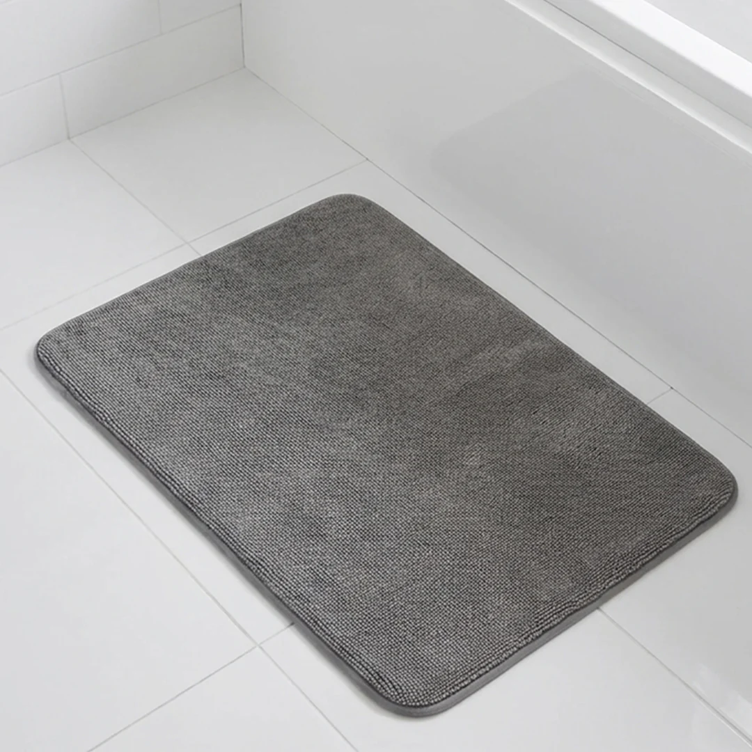 Muddy Mat® CloudStep Bathroom Rugs, Non Slip Bath Mats for Bathroom, Super Absorbent Memory Foam Chenille, Quick Dry Machine Washable Thick Toilet Rug for Shower Tub and Floor
