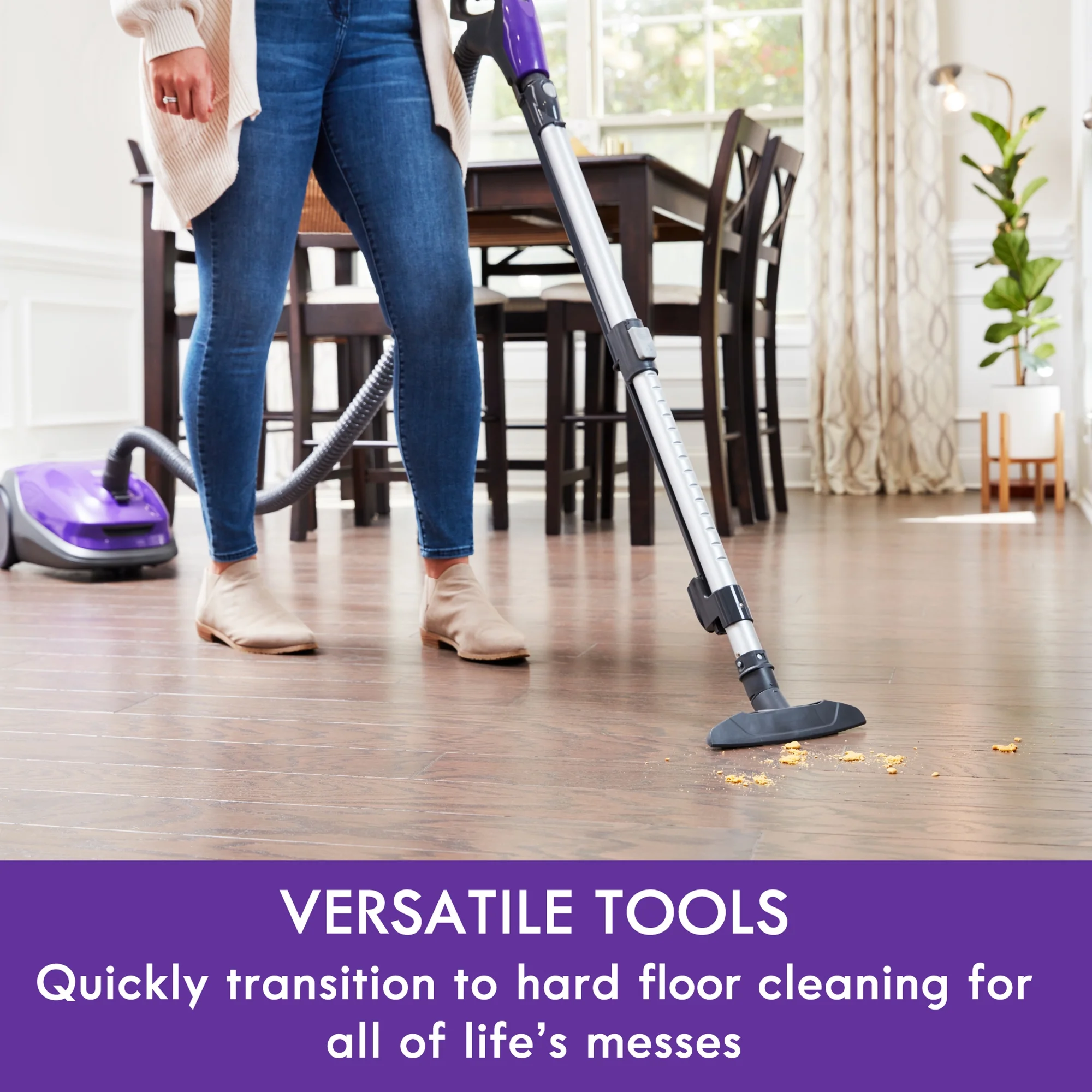 BC3002 200 Series Pet Friendly HEPA AllergenSeal Bagged Canister Vacuum Cleaner(Purple) Image 4
