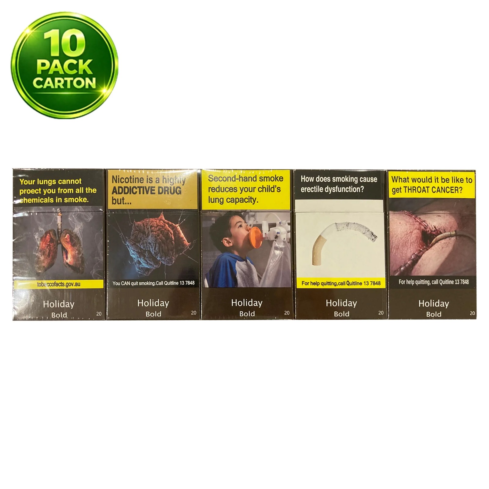 Holiday Bold 20s Cigarettes x 10 Packs /1 Carton