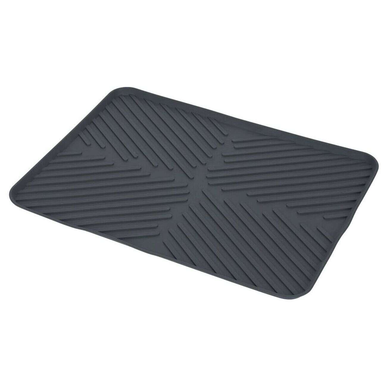 Tapis égouttoir en plastique rainuré gris - L.40xl.30cm