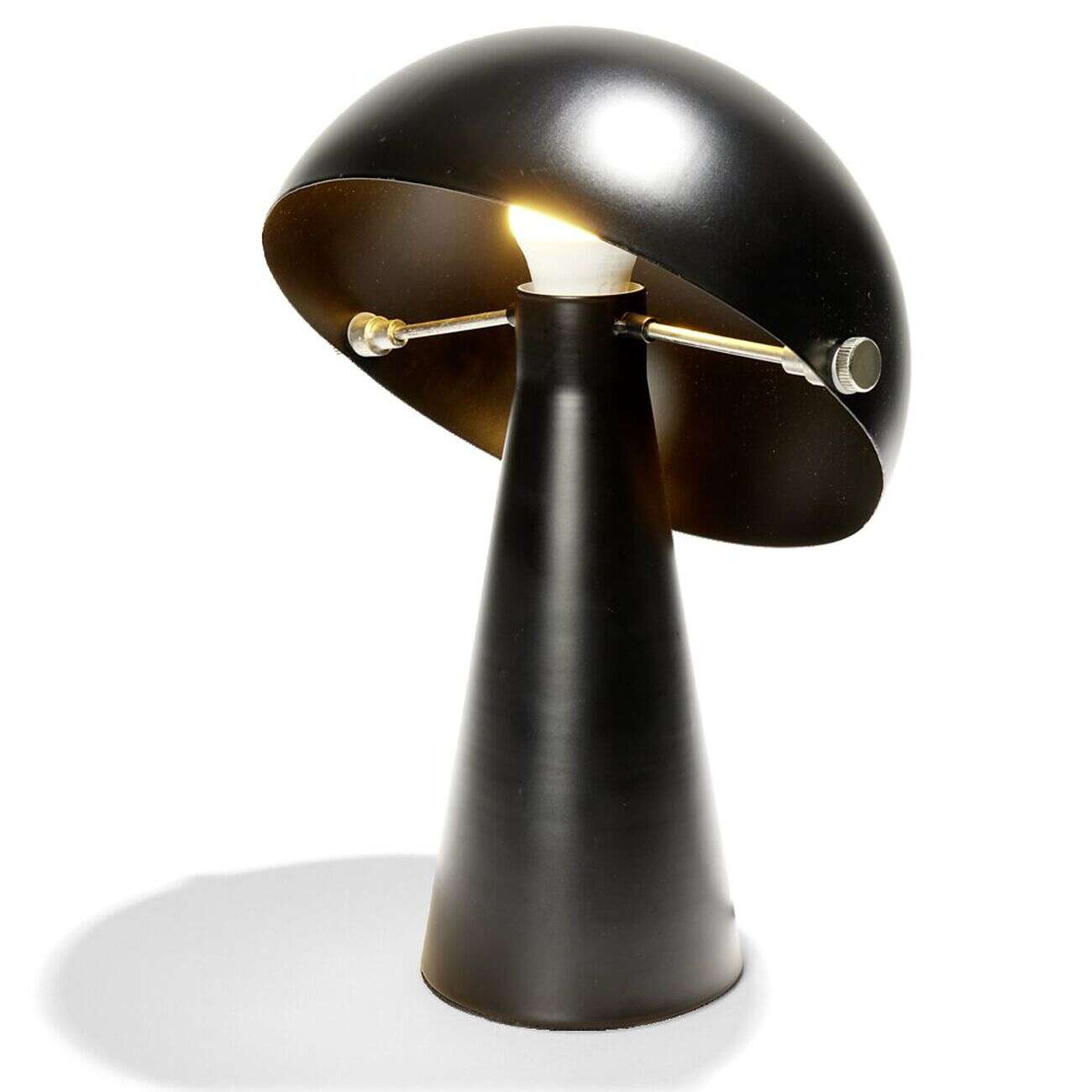 Lampe à poser forme champignon en fer H34cm noir