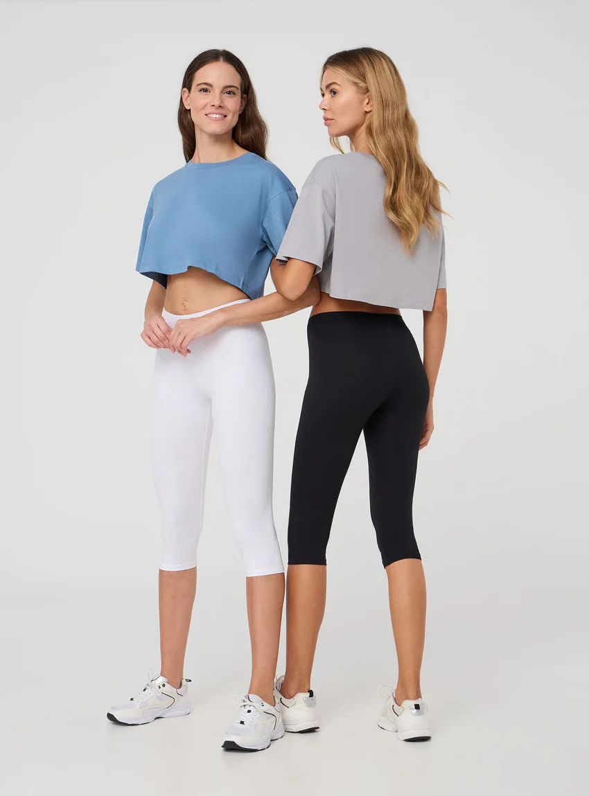 Terranova Pack 2 leggings tre quarti tinta unita