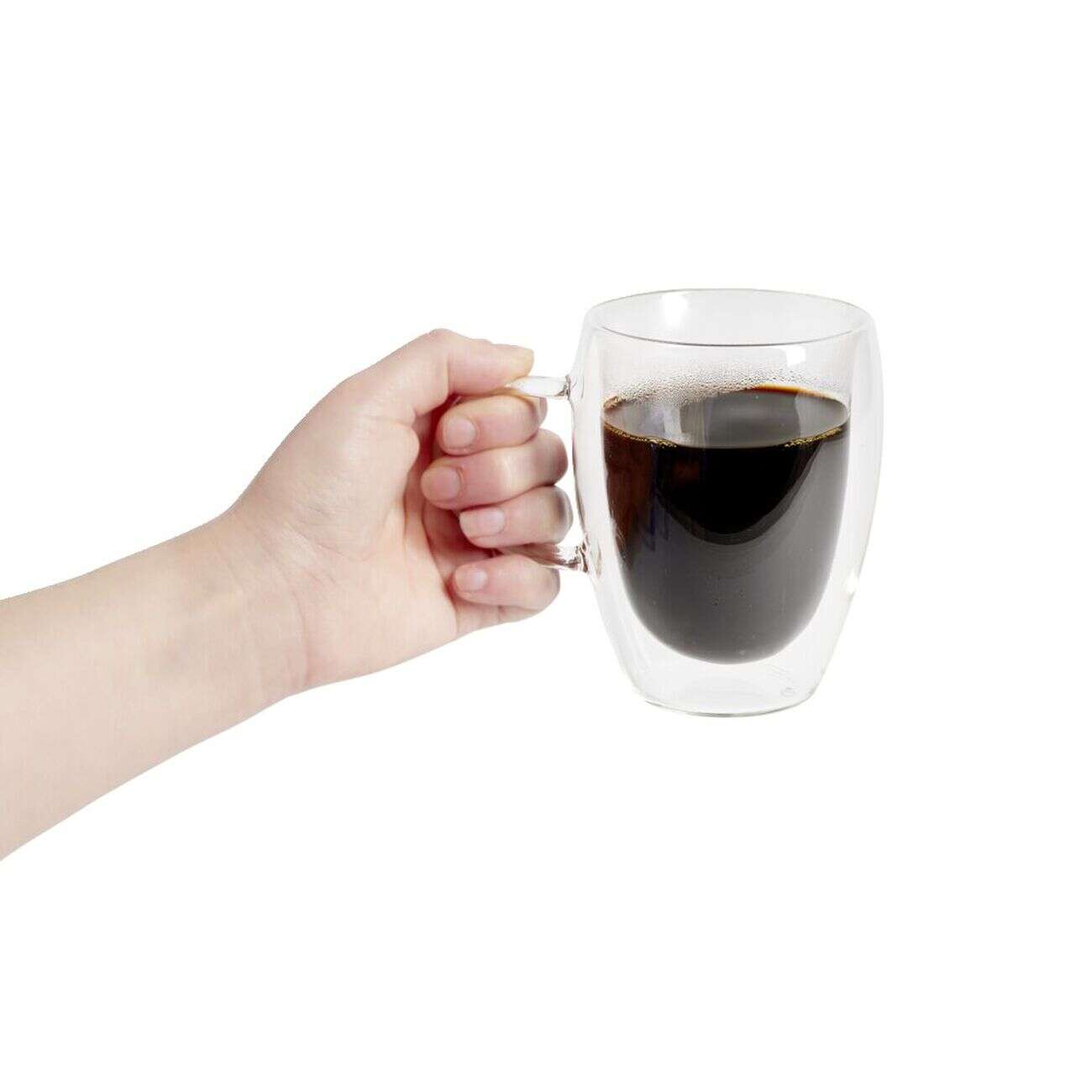 Tasse en verre double paroi avec anse 350ml