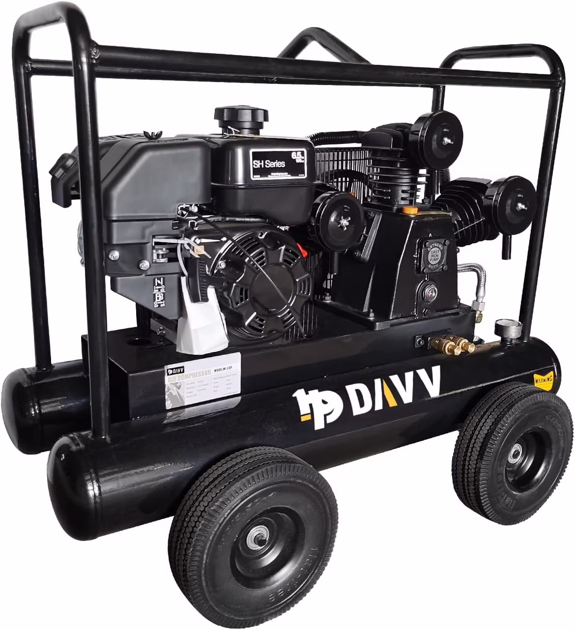 HPDAVV 6.5HP 120 PSI One Stage Gas Driven Piston Air Compressor 20 gal