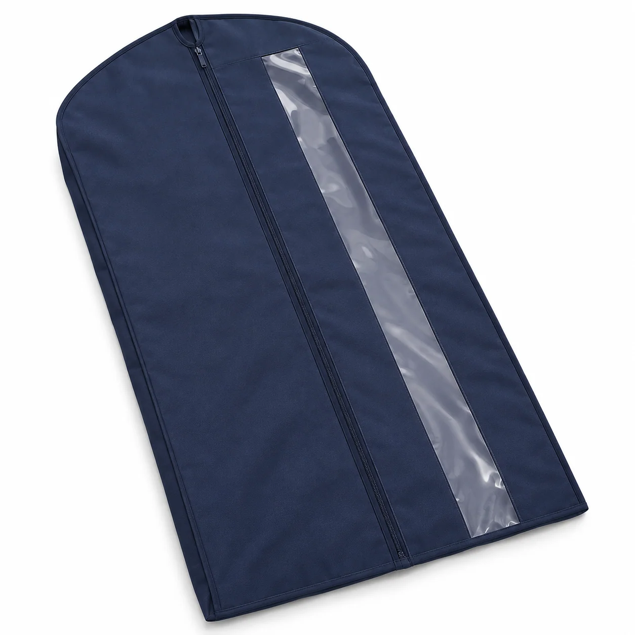 Navy Windowed Garment Cover, Mid Length