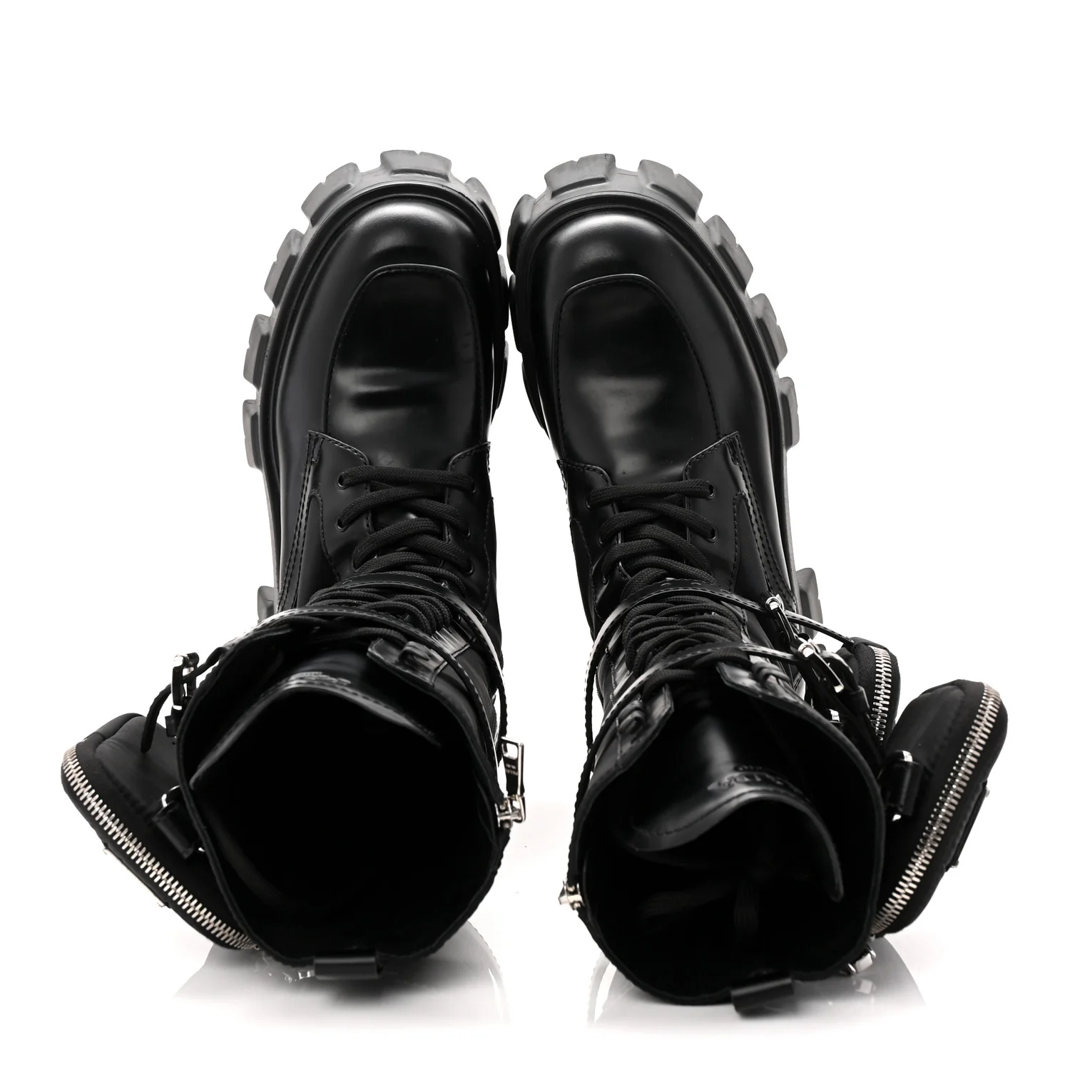 Spazzolato Rois Re-Nylon Metal Triangle Logo Monolith Pouch Pocket 55mm Tall Combat Boots 39 Black