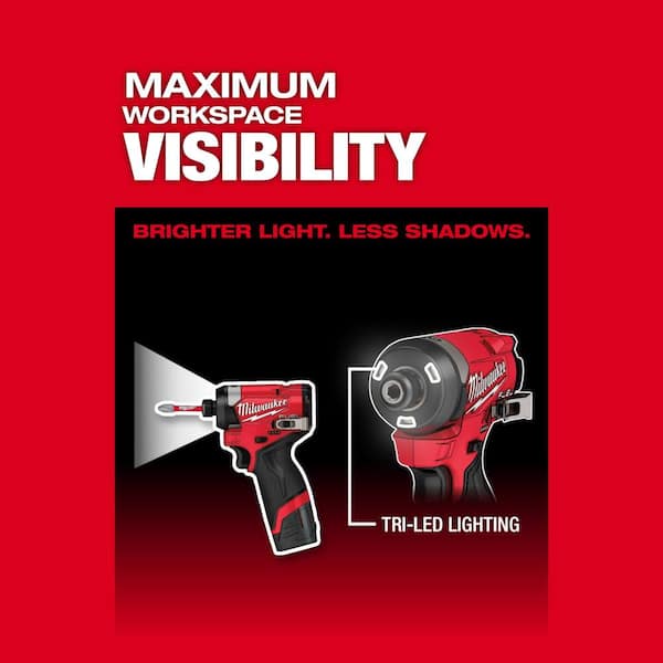 M12 FUEL 12V Lithium-Ion Cordless 3/8 in. Ratchet and 1/4 in. Impact Driver Kit (2-Tool) w/Batteries, Charger Bag - Image 6