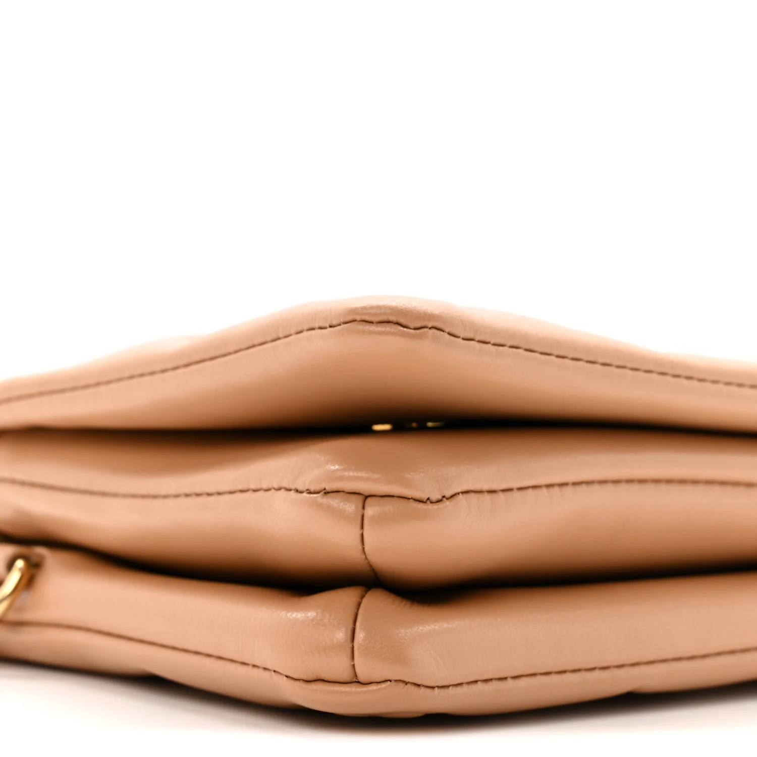 Lambskin Embossed Monogram Pochette Coussin Camel