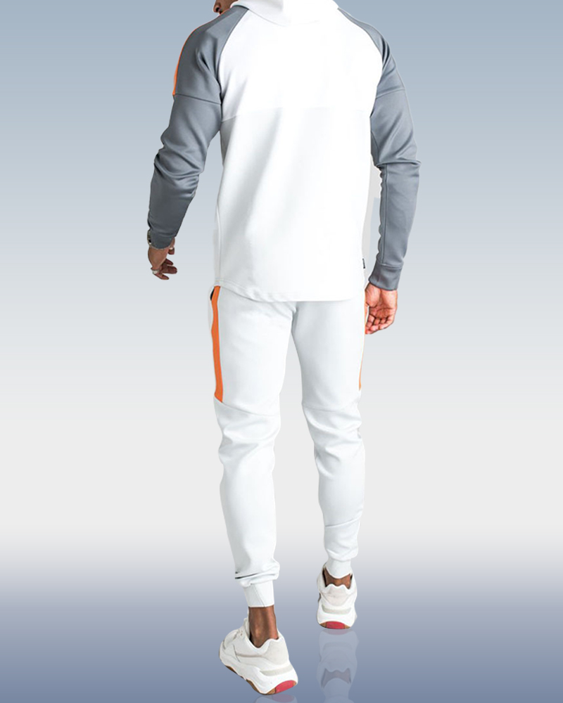 Ensemble deux pièces de sport décontracté pour homme, couleurs contrastées