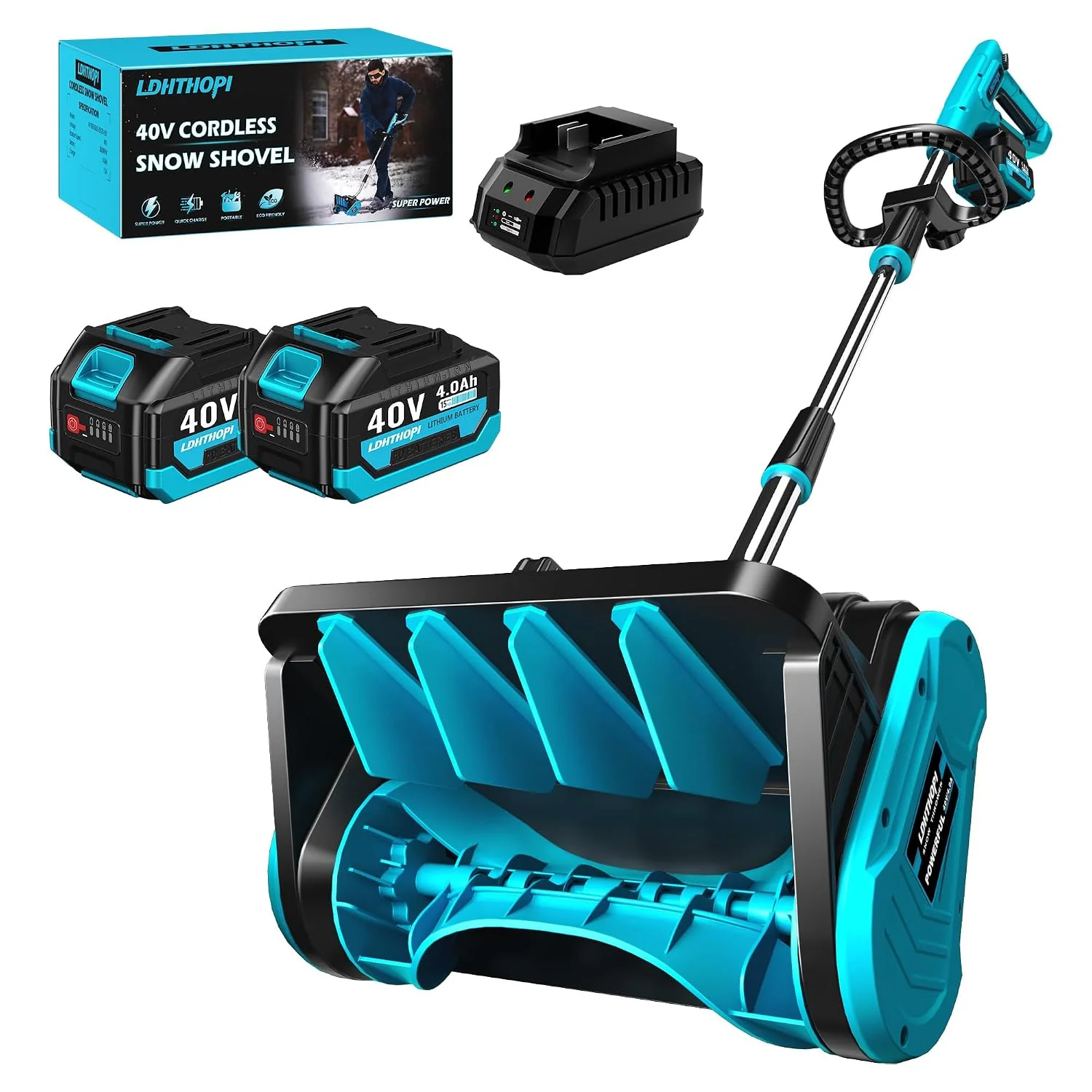 LDHTHOPI 40V Electric Snow Shovel, Cordless Snow Blower, 13'' width