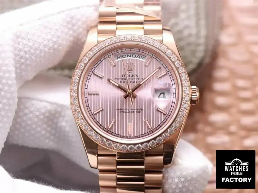 Rolex Day Date M228345RBR-0010 EW Factory Diamond-Set Bezel