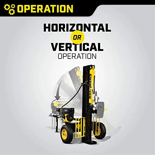 Champion Power Equipment-100251 Fendeuse de bûches à gaz horizontale/verticale à faisceau complet de 25 tonnes avec retour automatique