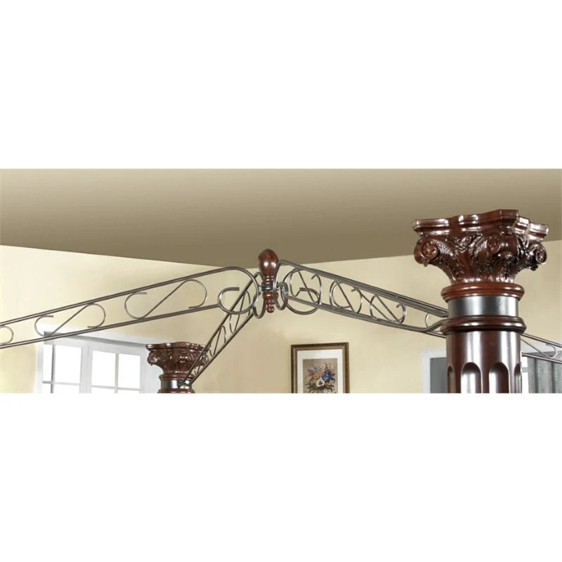Bowery Hill King Poster Canopy Bed in Brown Cherry