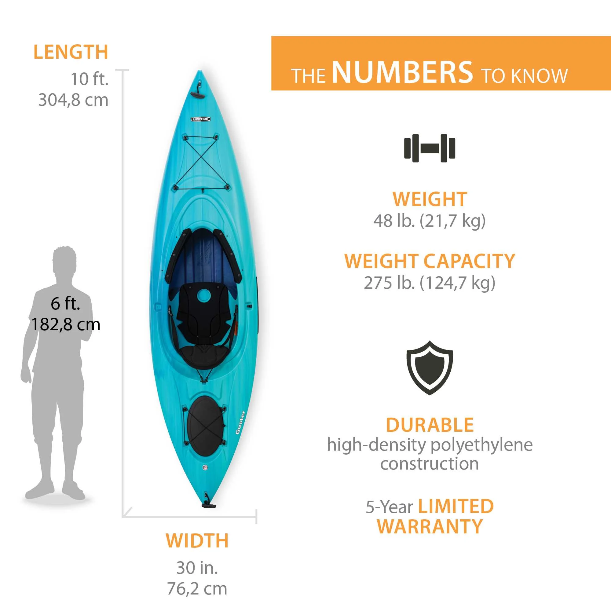 Lifetime Guster 10 Sit - Inside Kayak - Lime Green (90527)
