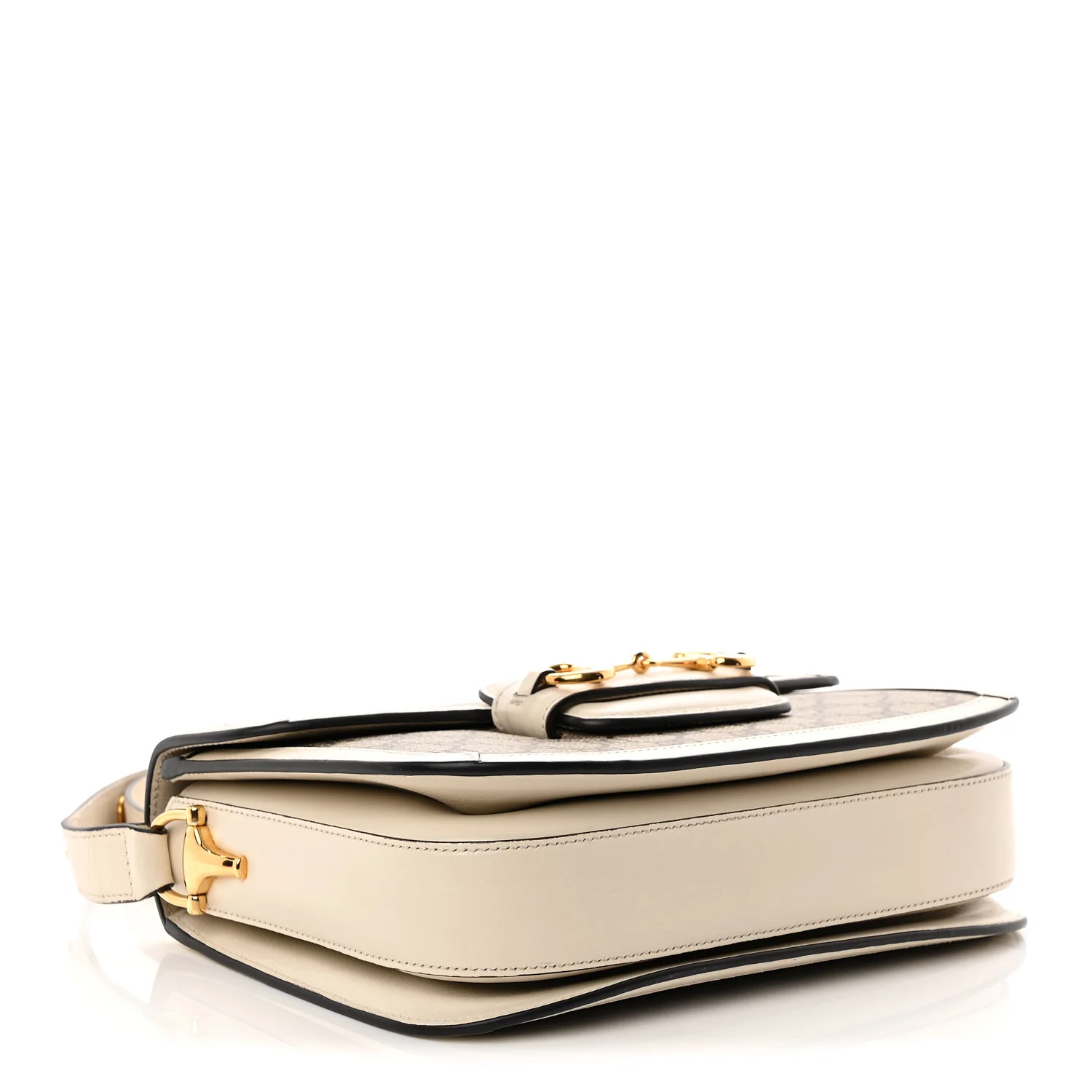 GG Supreme Monogram Horsebit 1955 Shoulder Bag Beige Mystic White