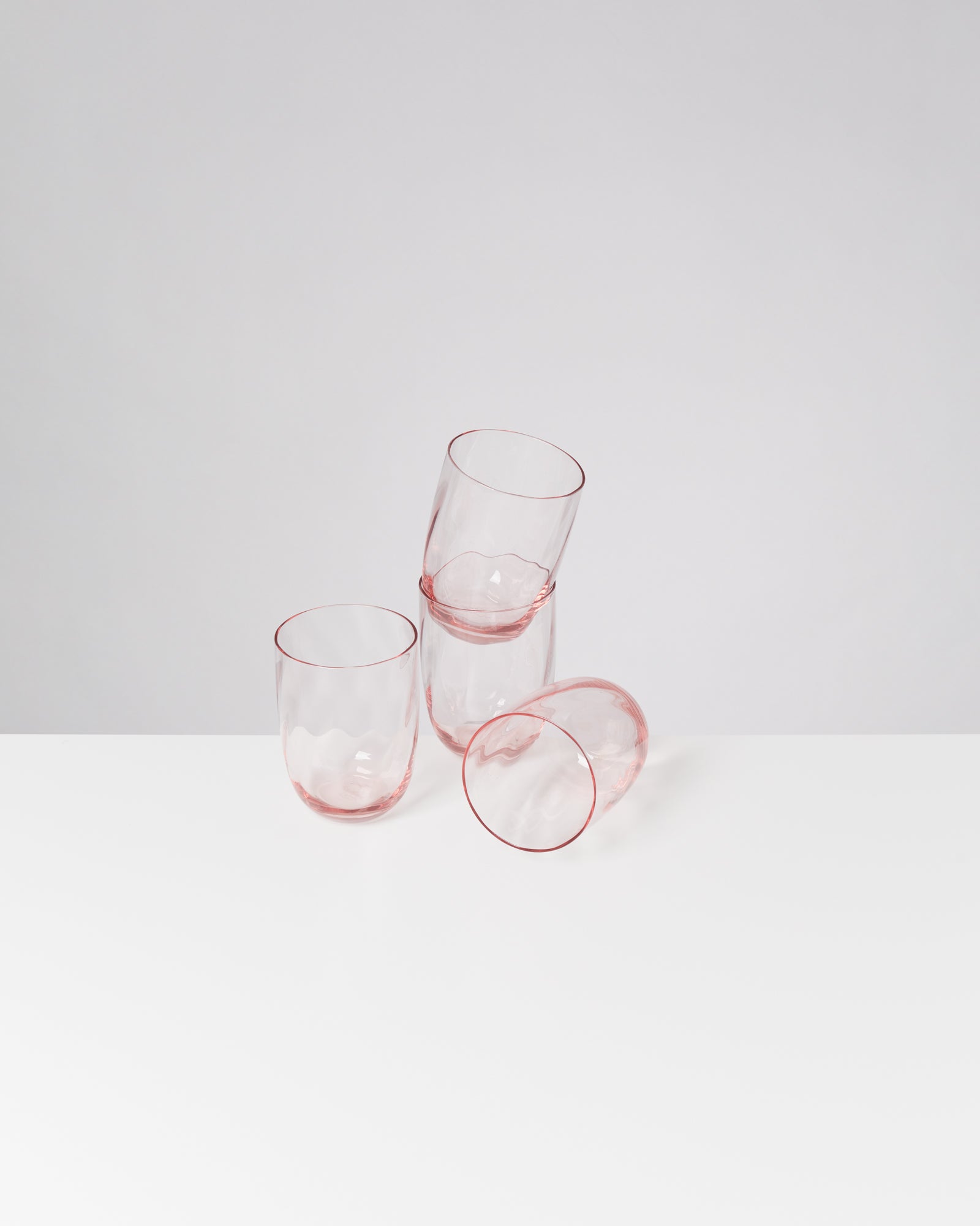 CALMA - LARGE GLASS SWIRL ROSÉ SET OF 4