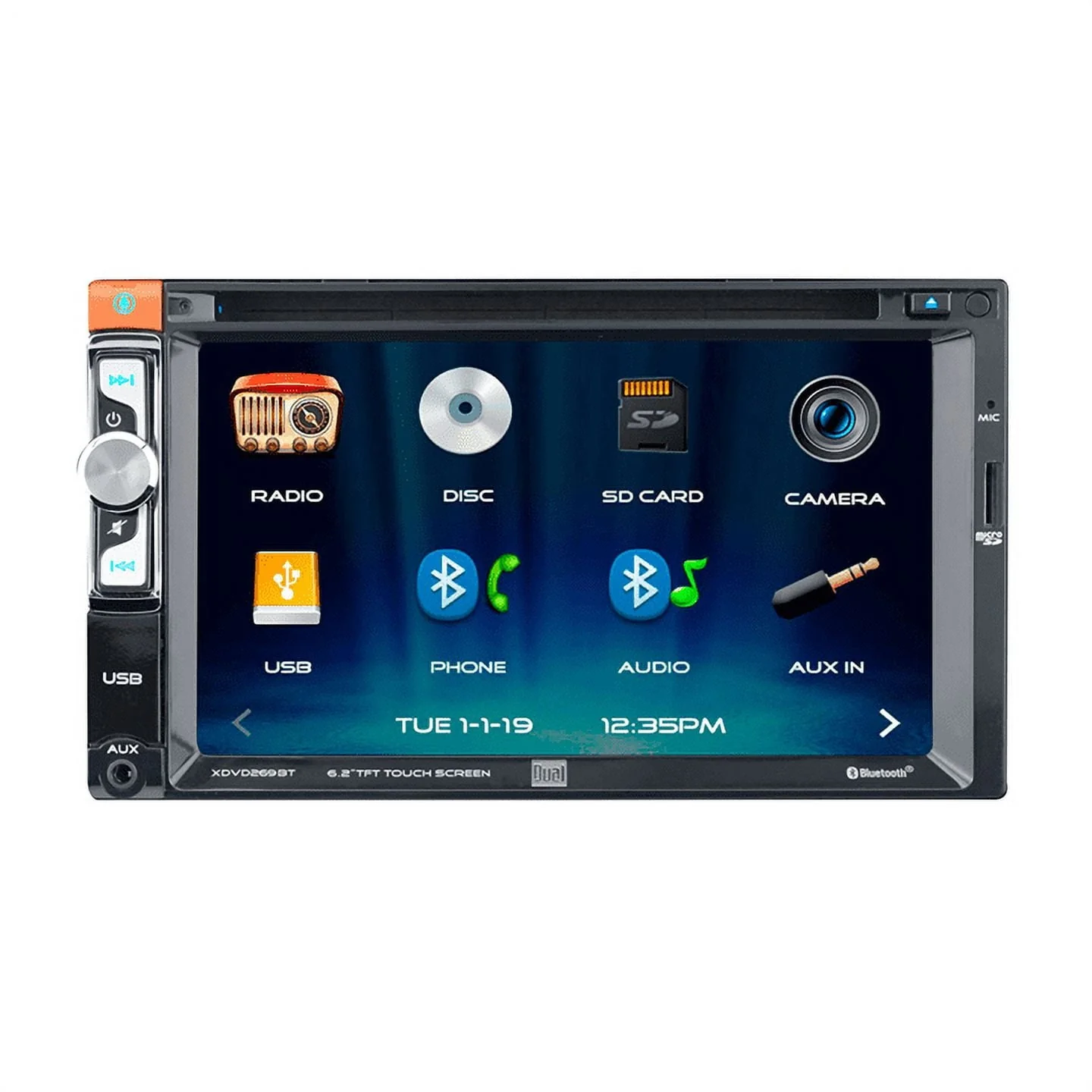 XDVD269BT 6.2 Inch, Car Stereo Head Unit, Double DIN with CD/DVD