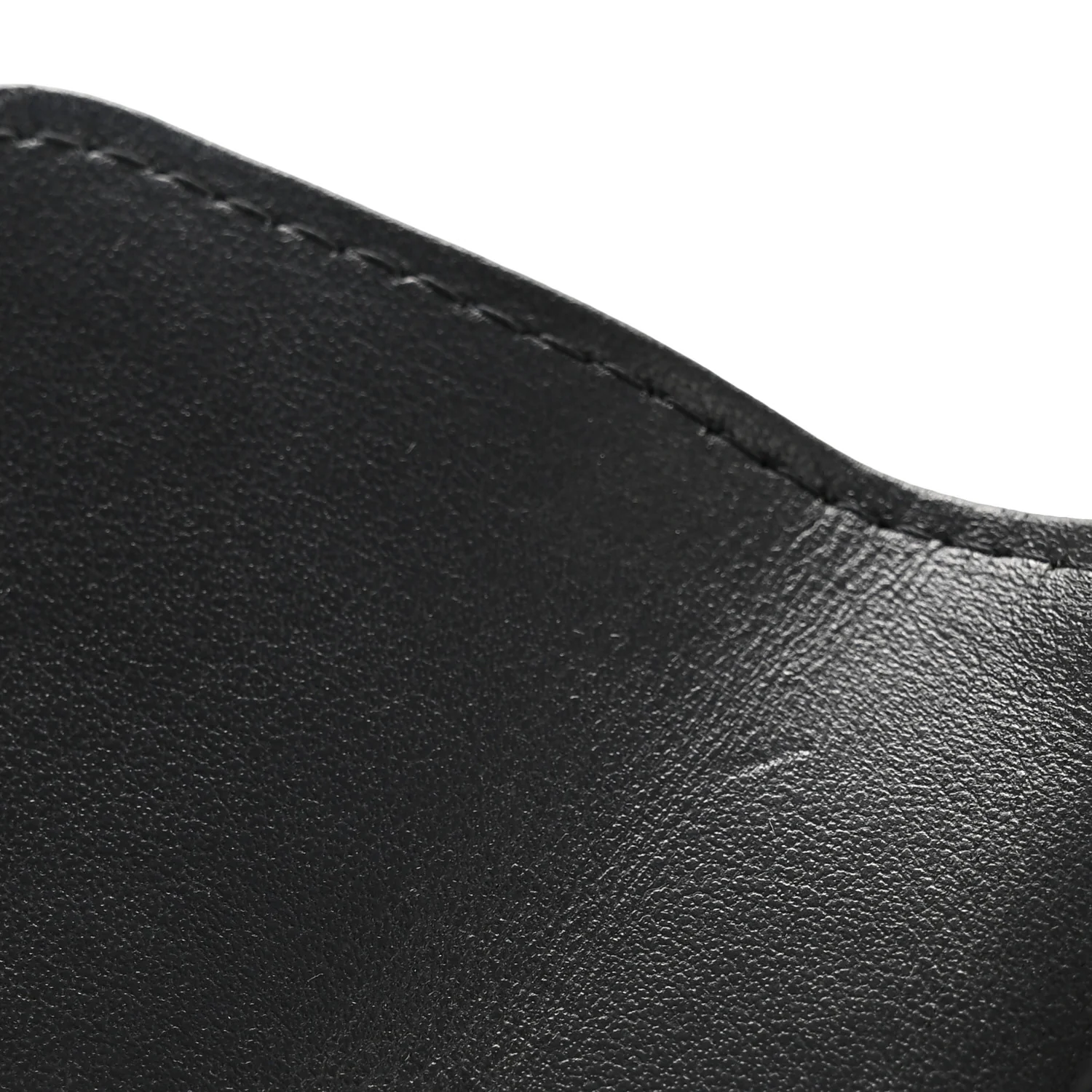 Calfskin Quilted Perfect Fit Coin Purse With Chain Black