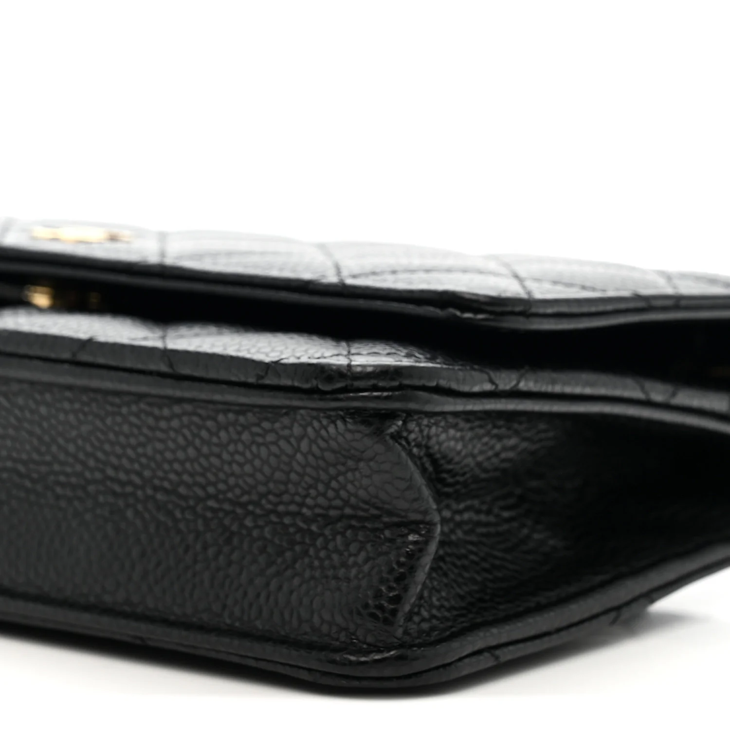 Caviar Quilted Wallet on Chain WOC Black