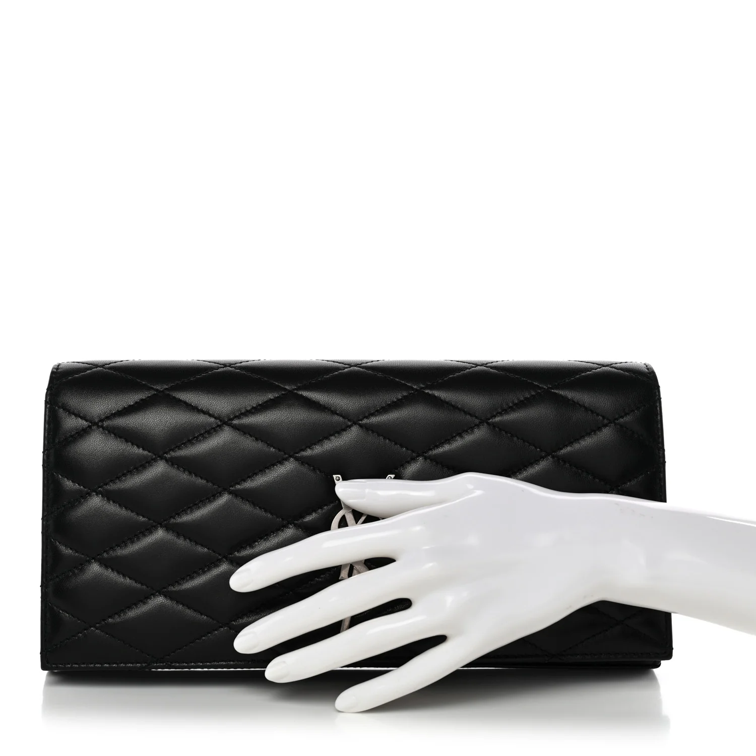 Lambskin Quilted Kate Clutch Black