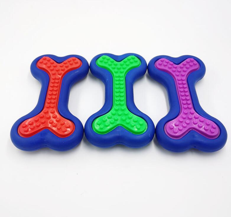 Pet Supplies Dog Toy  Teeth Grinding  Plastic Rubber Pet Toy Bone