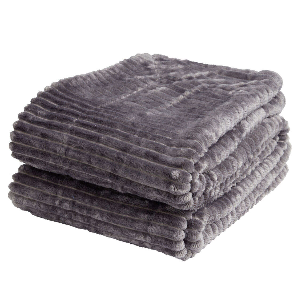 Plaid sherpa flanelle gris 130x160cm