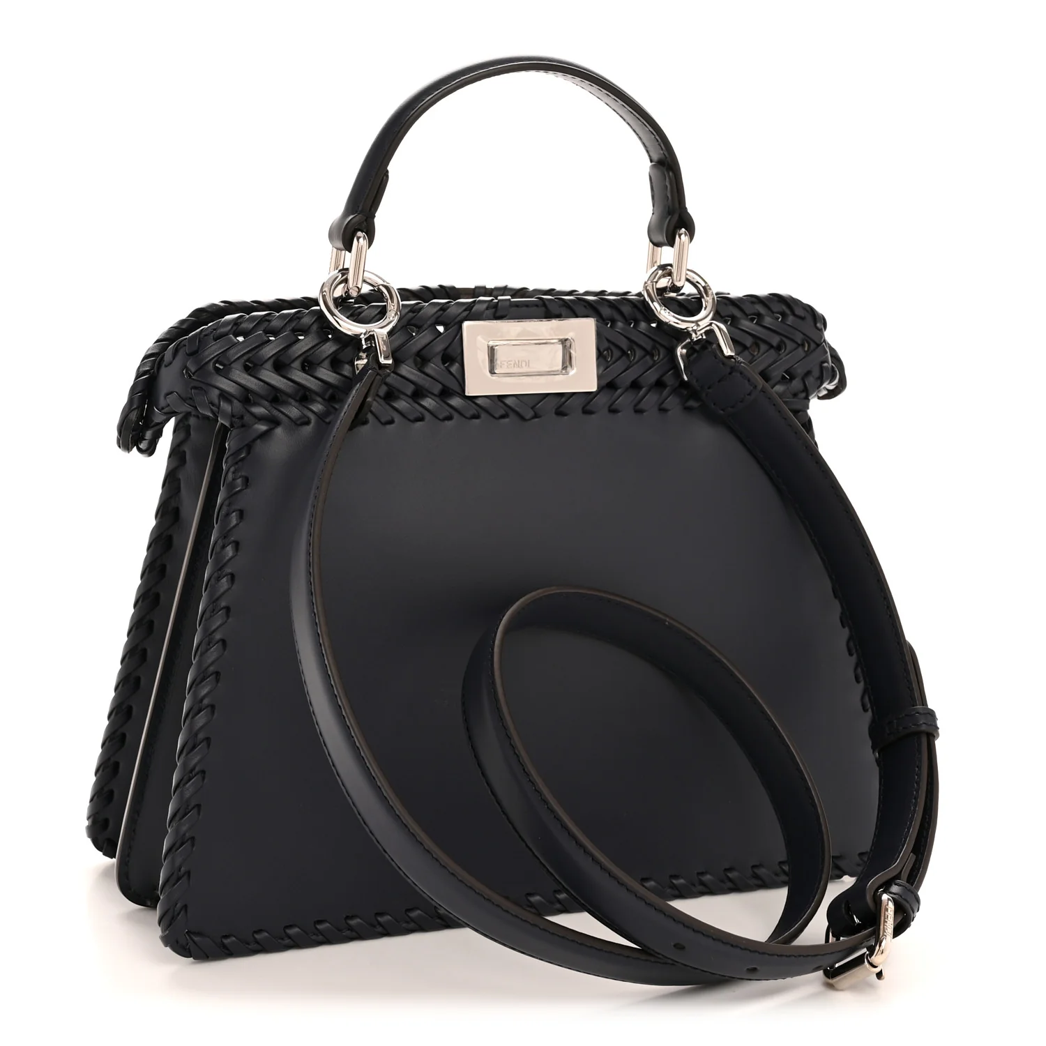 Vitello King Shiny Nappa Intreccio Petite Peekaboo I SEE U Satchel Midnight
