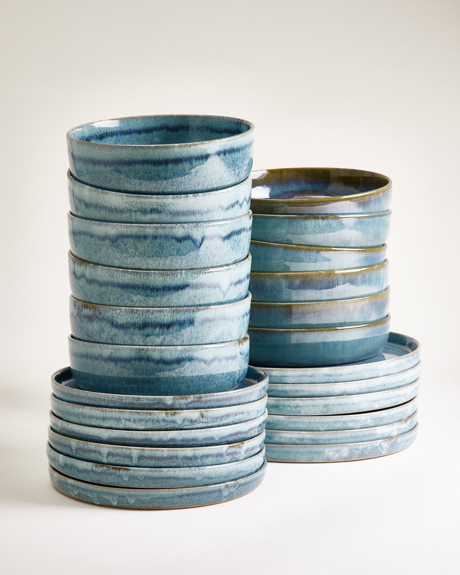 CORDOAMA - TABLEWARE SET MODERN GREEN-BLUE 24 PIECES