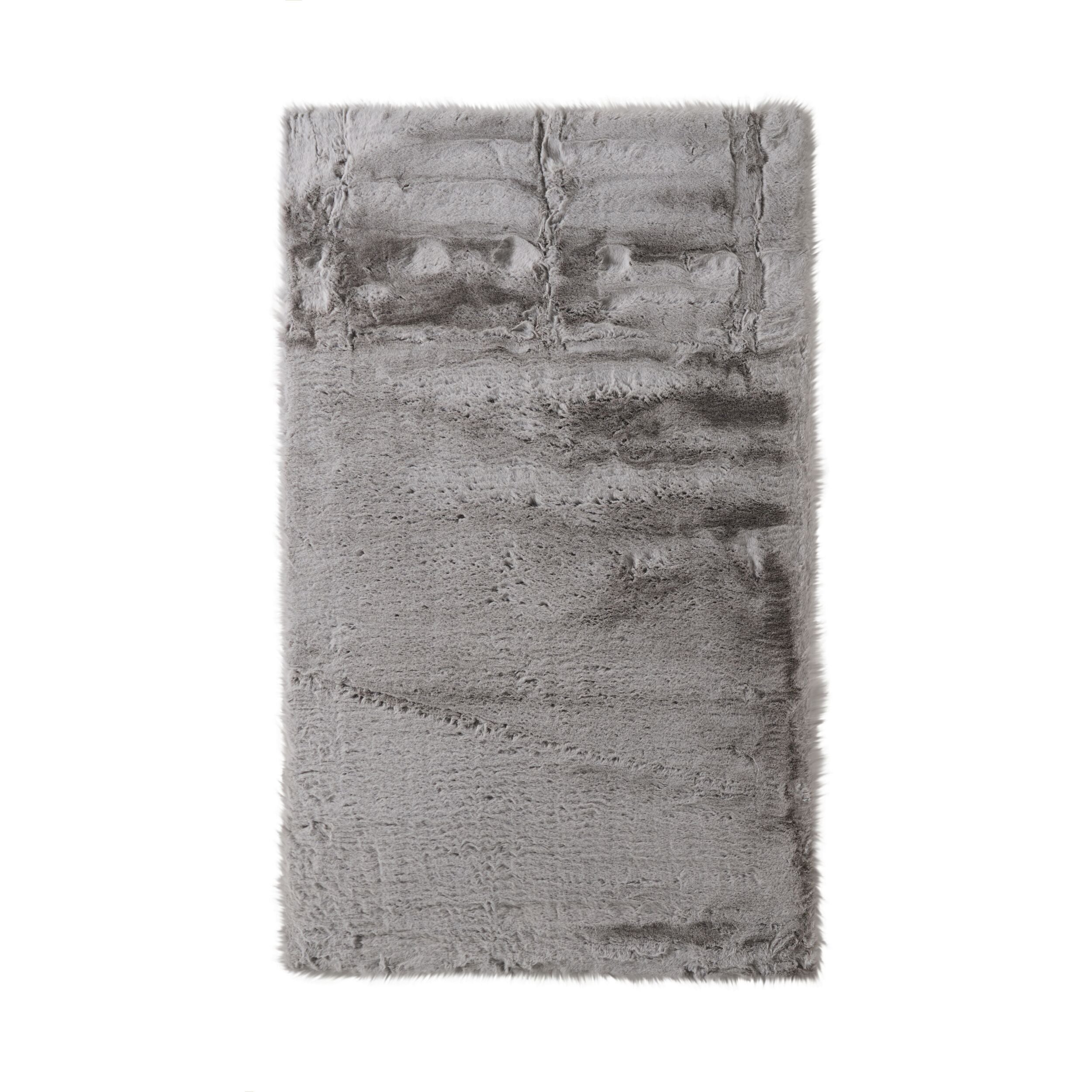 Faux Rabbit Fur Rug Silver 150x240cm