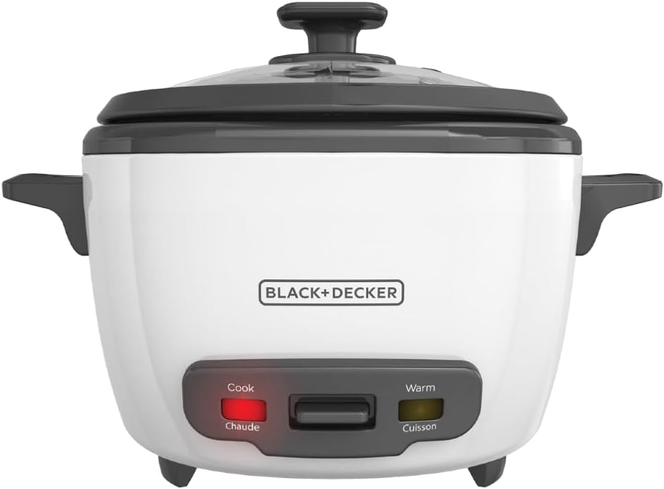 BLACK+DECKER 16-Cup Rice Cooker, RC516, 8-Cup Uncooked Rice, Steaming Basket, Removable Non-Stick Bowl, One Touch