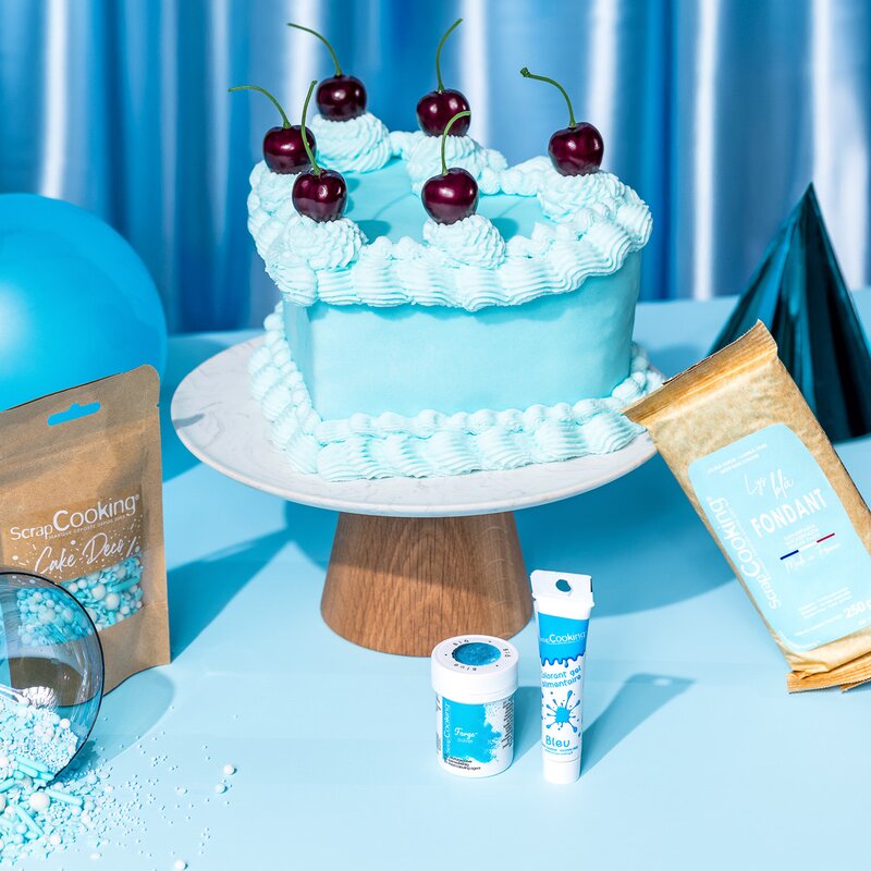Fondant 250 g lys blå
