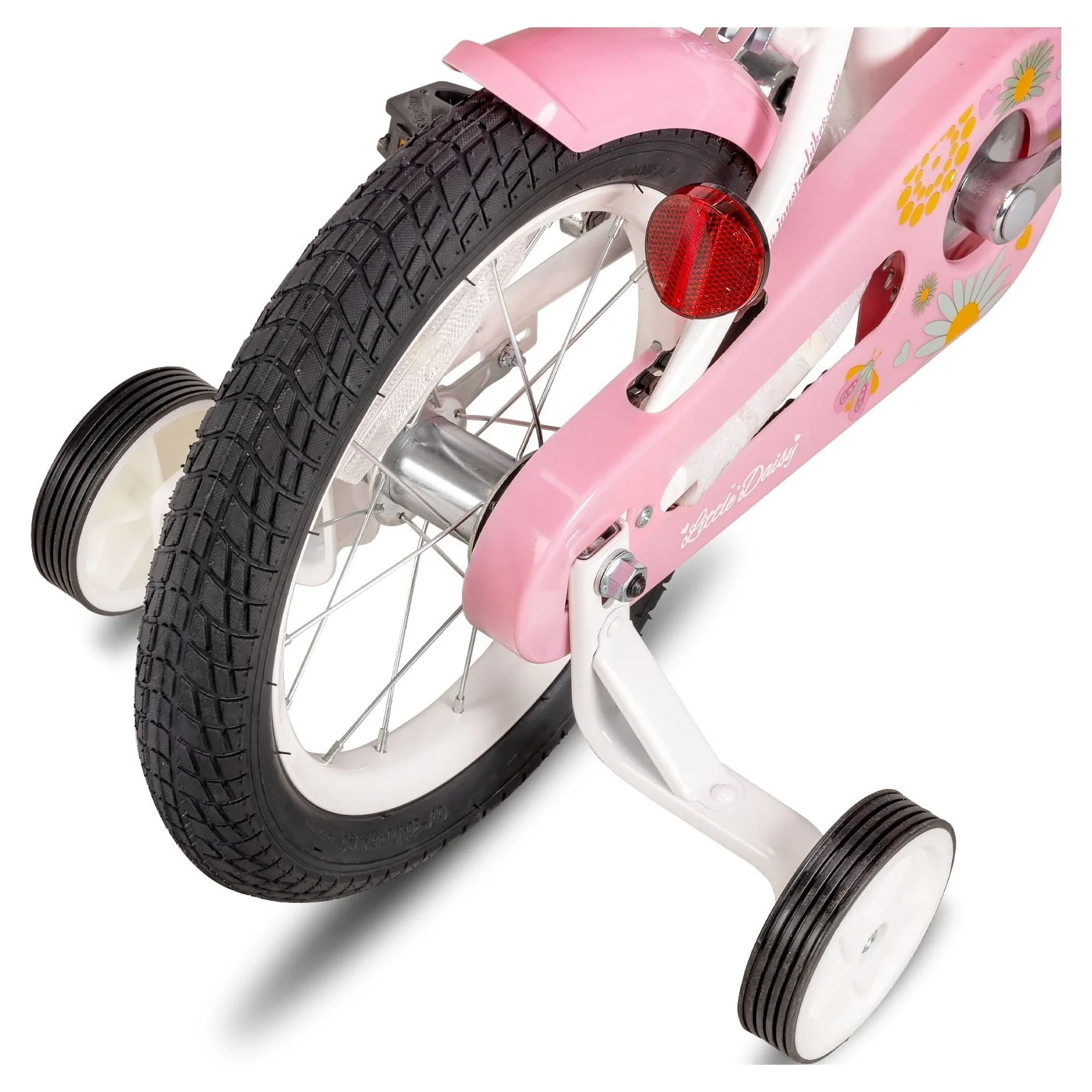JOYSTAR Little Daisy 12 Inch Kids Bike for 2 3 4 Years Girls with Training Wheels Princess Kids Bicycle with Basket Bike Streamers Toddler Cycle Bikes White Image 4