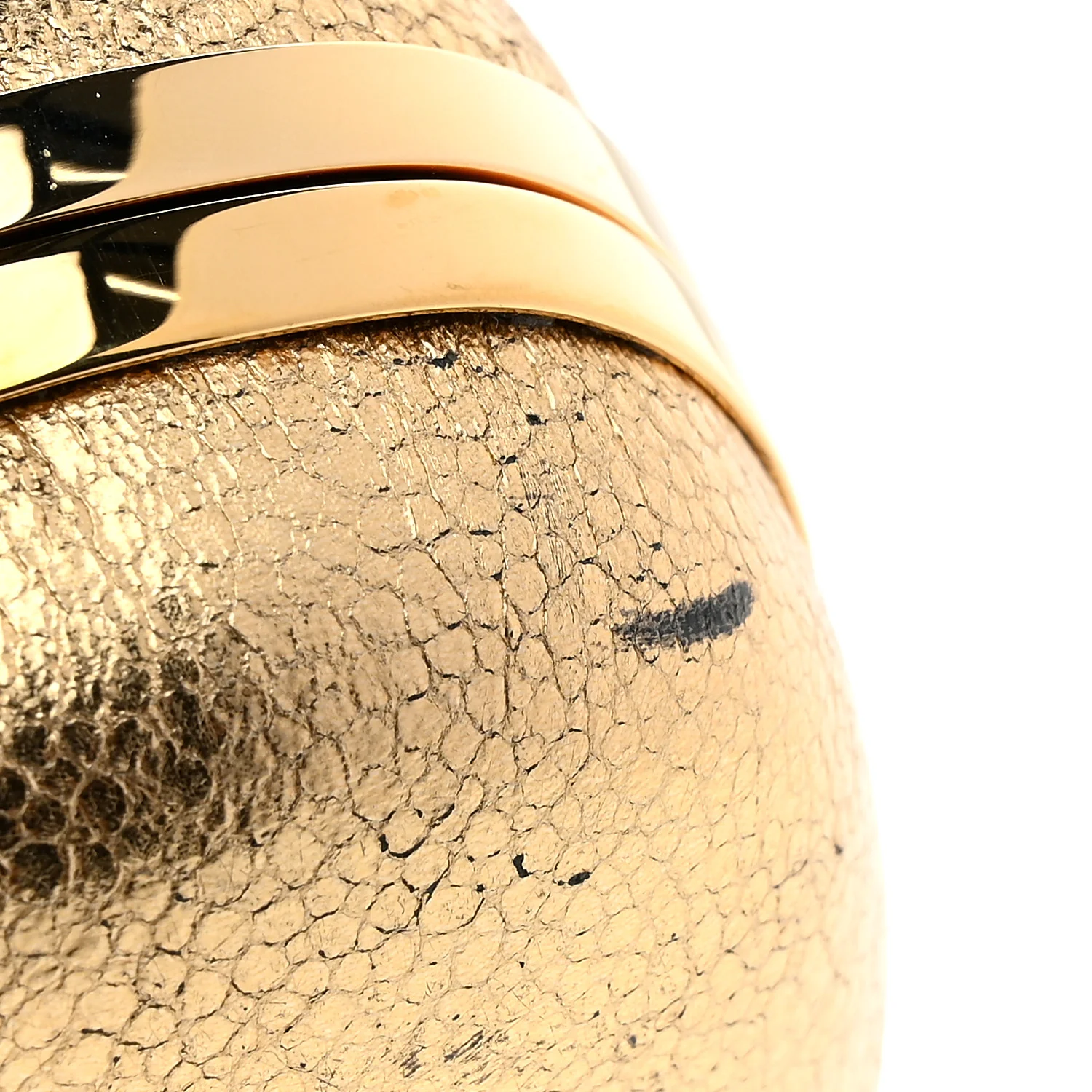Metallic Nappa Skull Box Clutch Gold