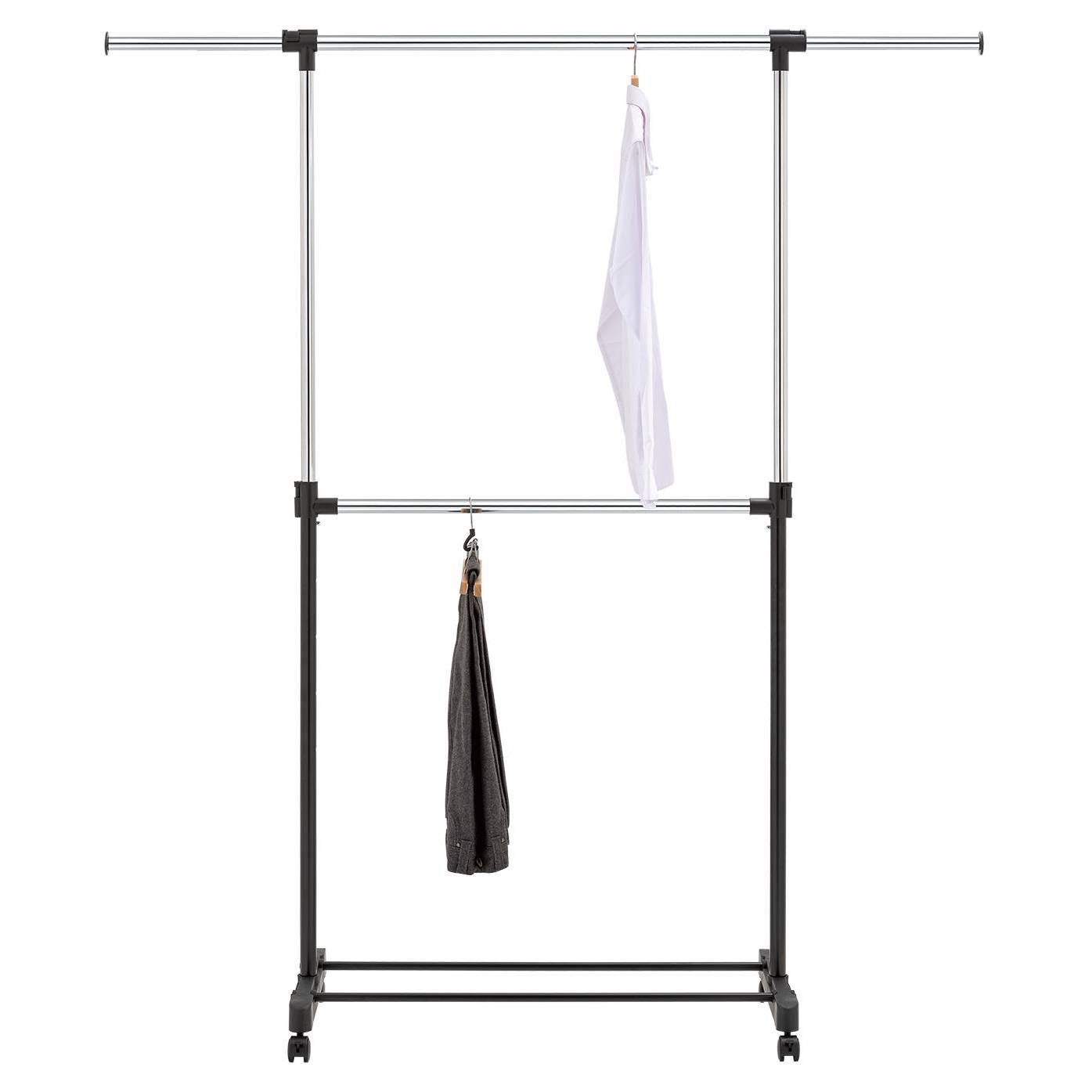 Room Essentials Adjustable Double Rod Garment Rack Black