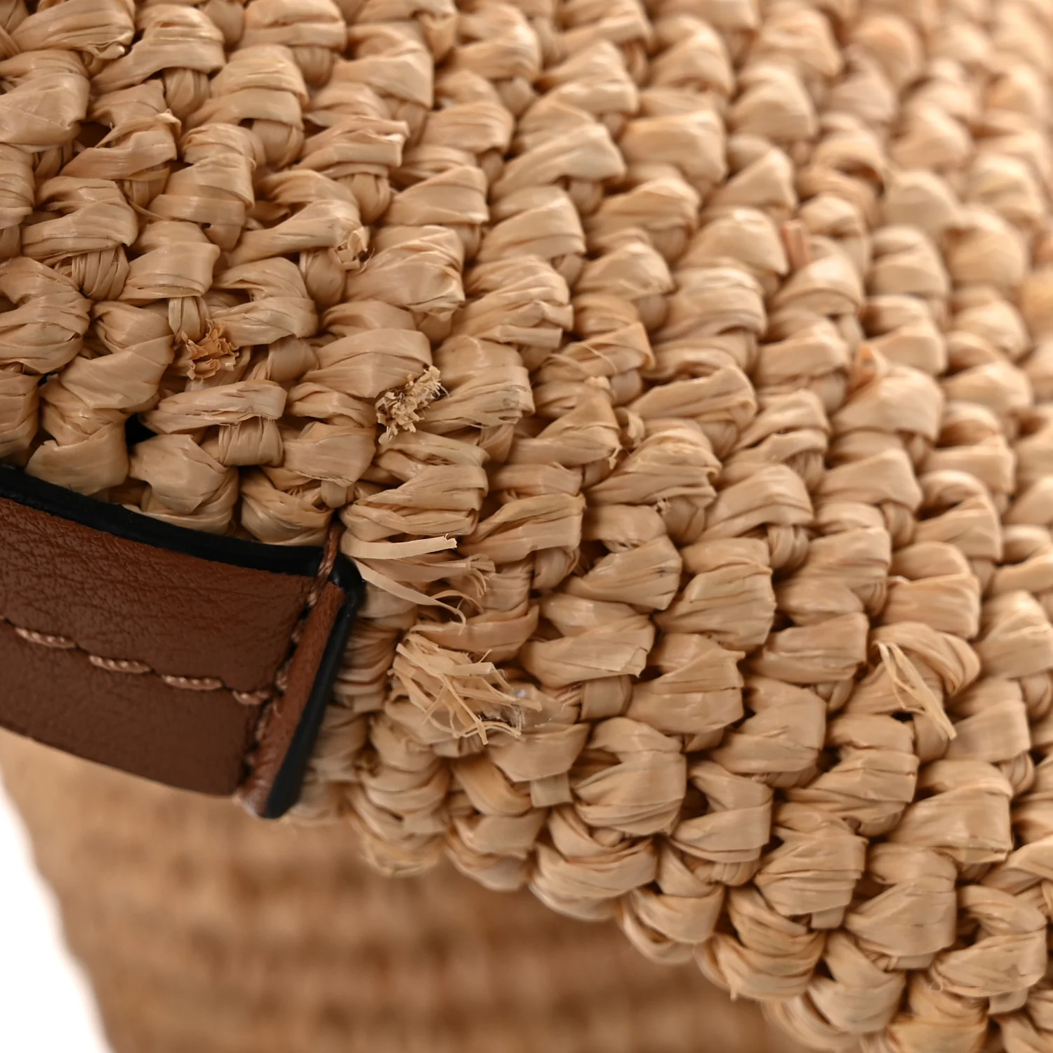Raffia Mini Slit Tote Bag Natural Tan