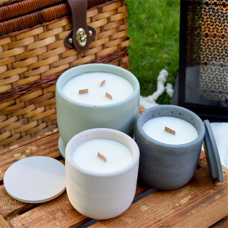 Home Decoration Cylinder Matte Luxury Candle Vessel Jar Gift Item Handmade Ceramic Candle Jars With Lid