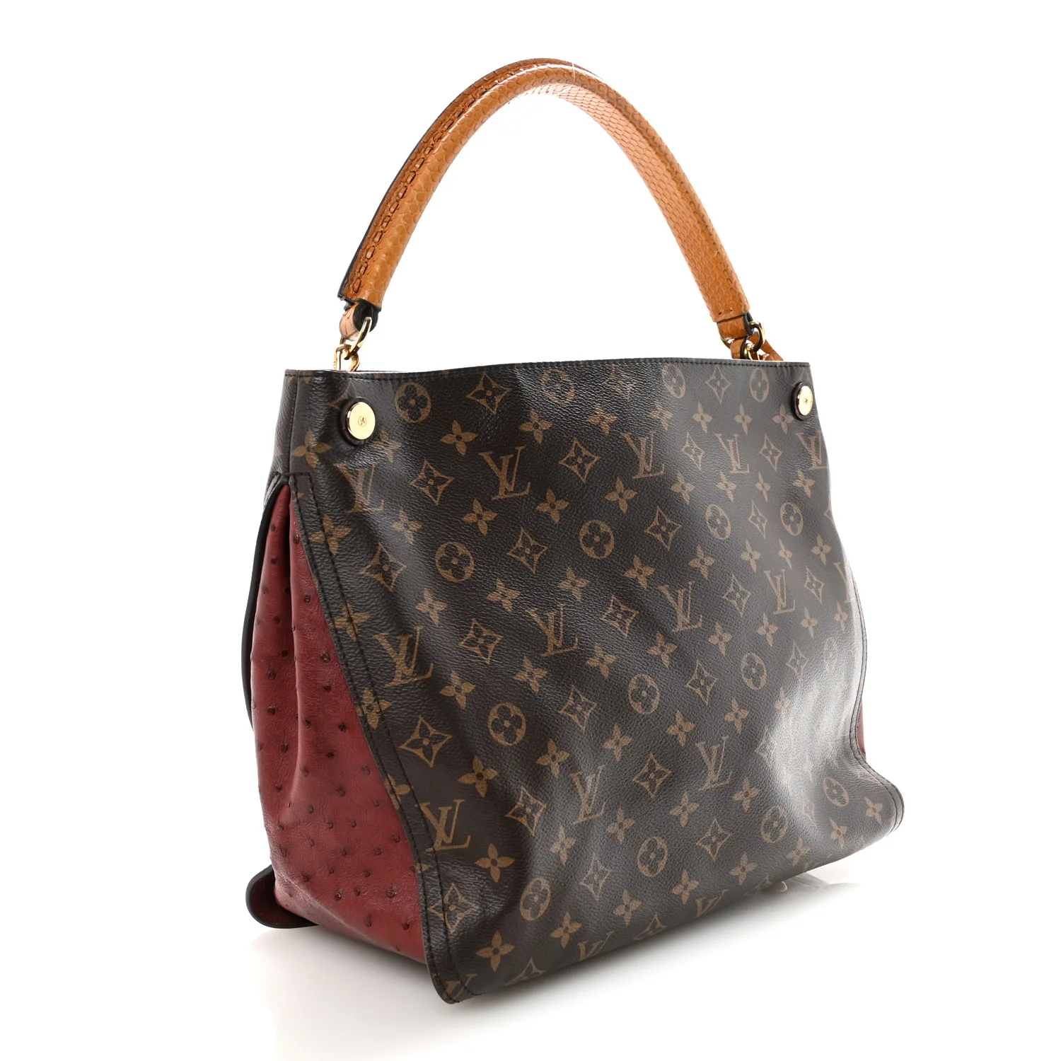Monogram Python Ostrich Gaia Bordeaux