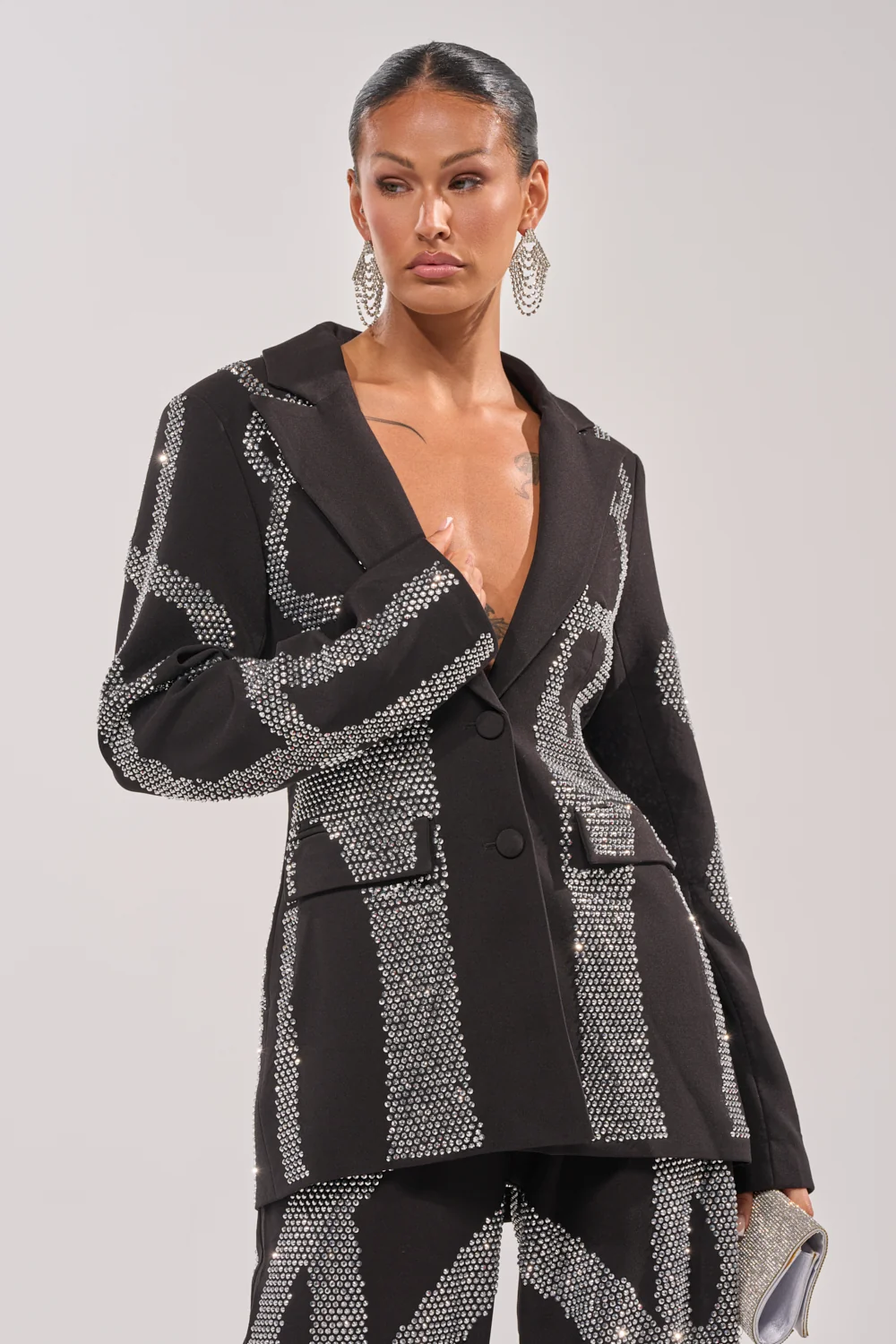 GEMINI RHINESTONE BLAZER - Akira Store