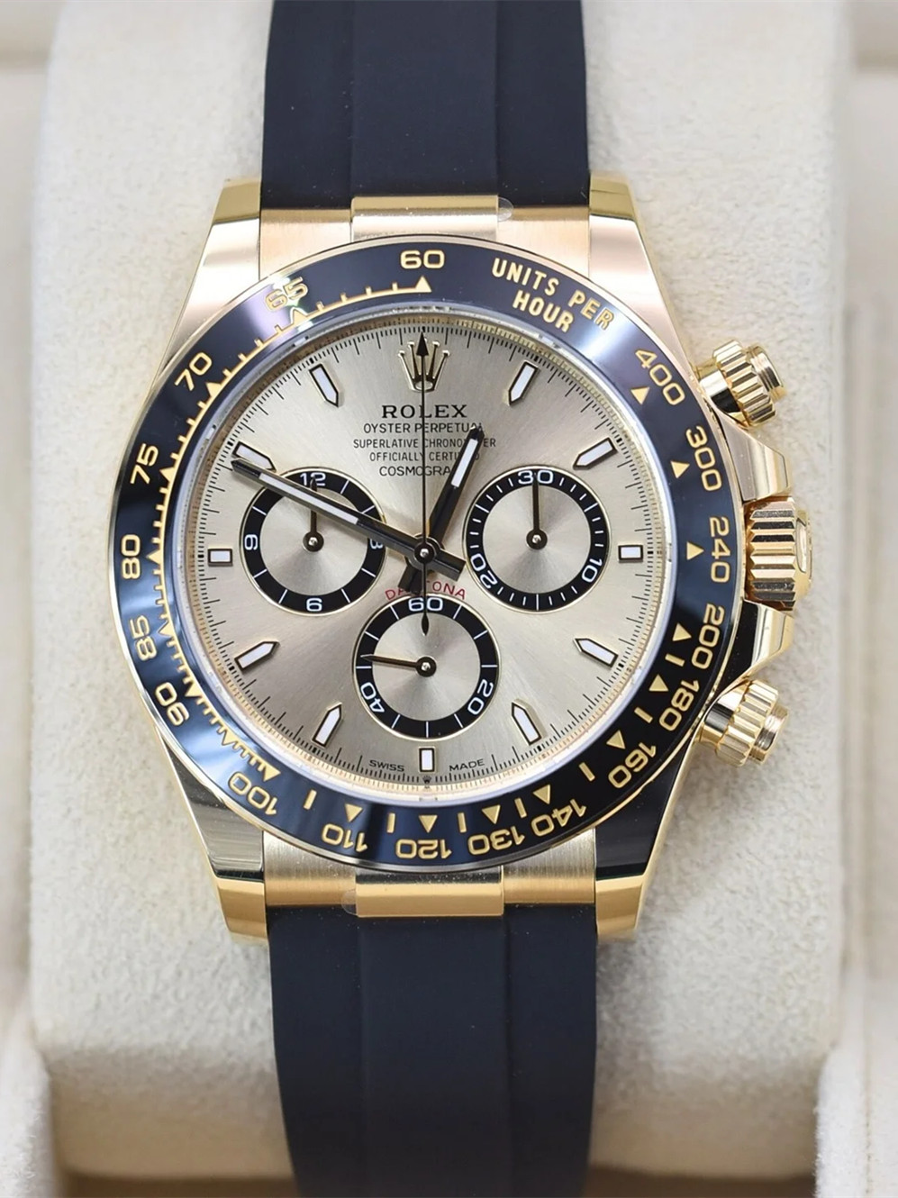 [Super Clone]Rolex Daytona Yellow Gold/ Ceramic / Black /Oysterfex m126518LN-0010