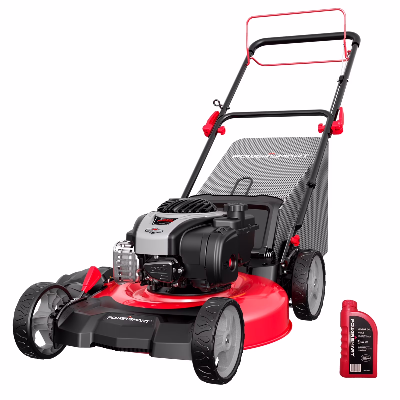 3-in-1 Gas Powered Self-Propelled Lawn Mower with 140CC Engine 22-inch,6-Position Height Adjustment
